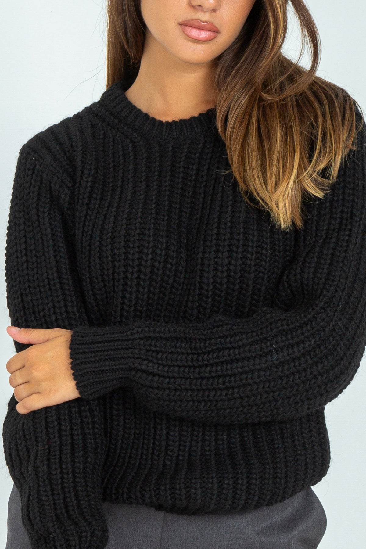 Wool Blend Ribbed Sweater