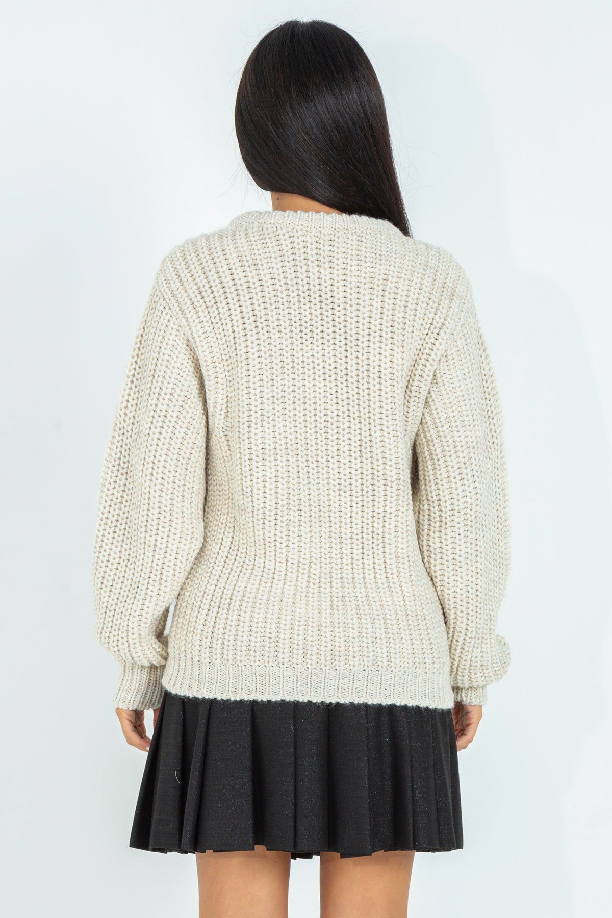 Wool Blend Ribbed Sweater