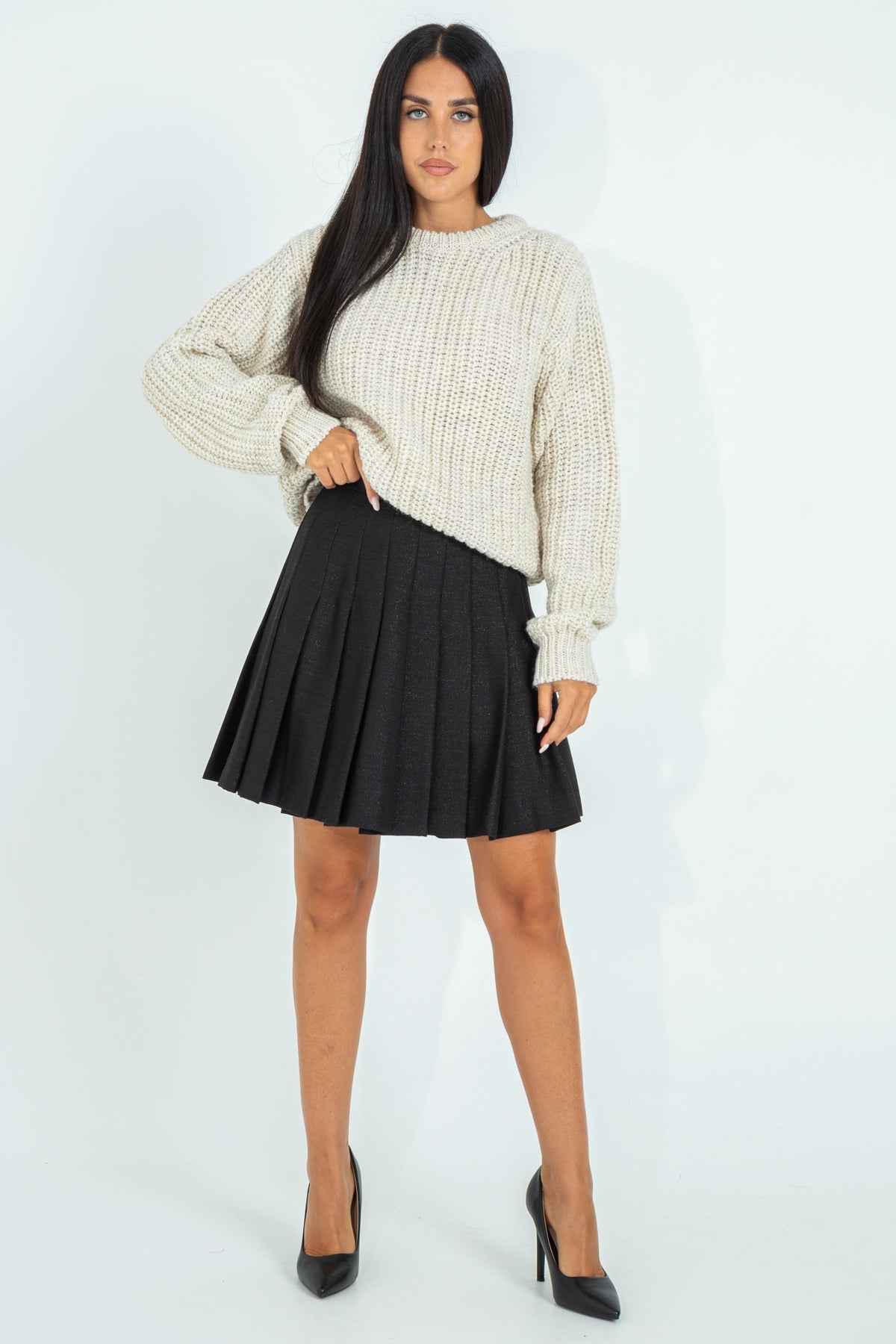 Wool Blend Ribbed Sweater