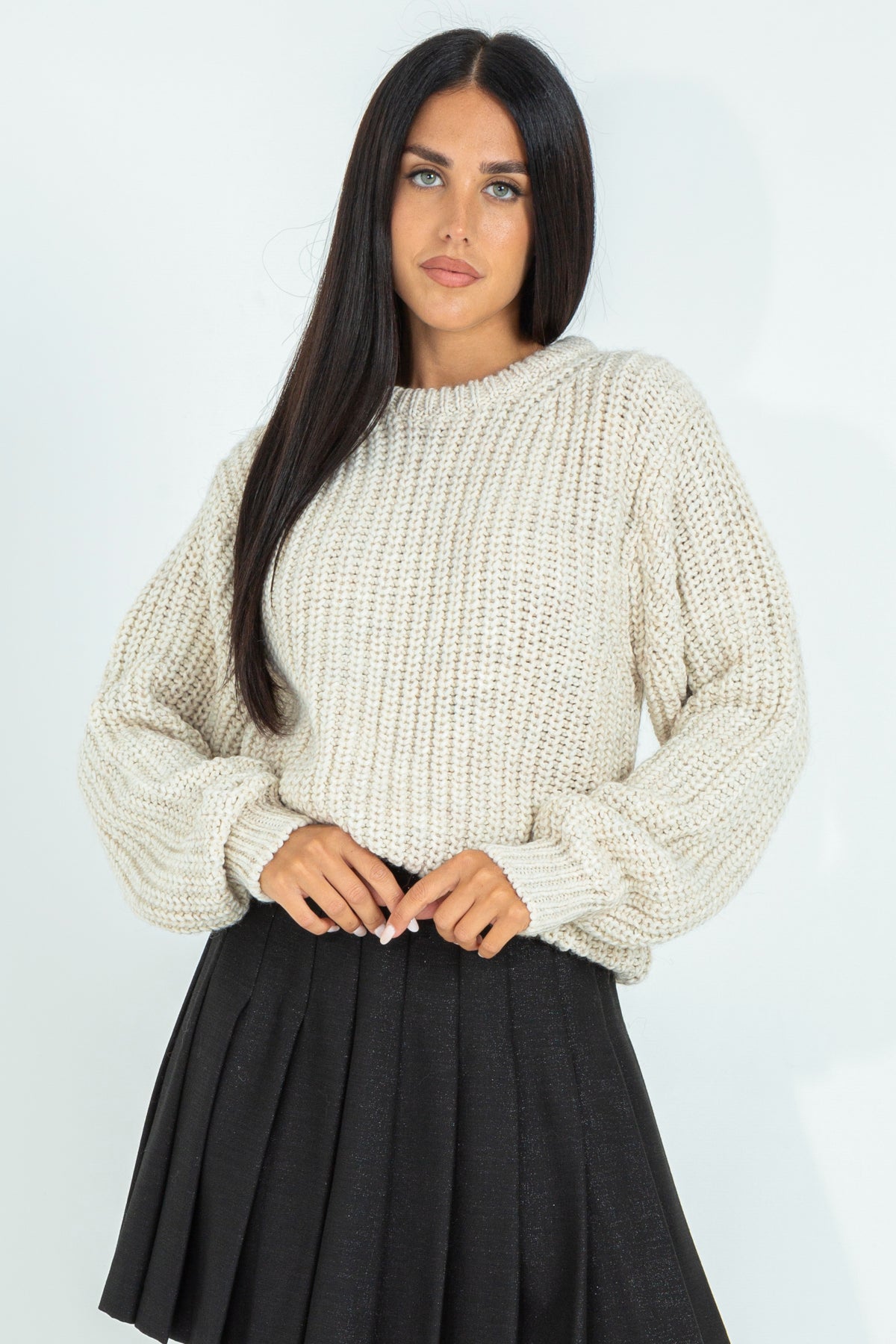 Wool Blend Ribbed Sweater