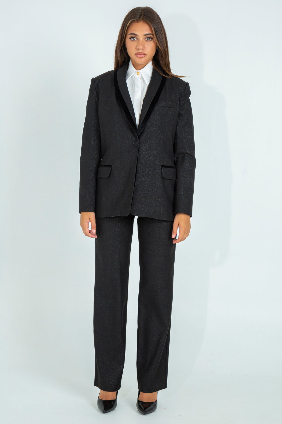 Fitted Tuxedo Jacket in Cool Wool