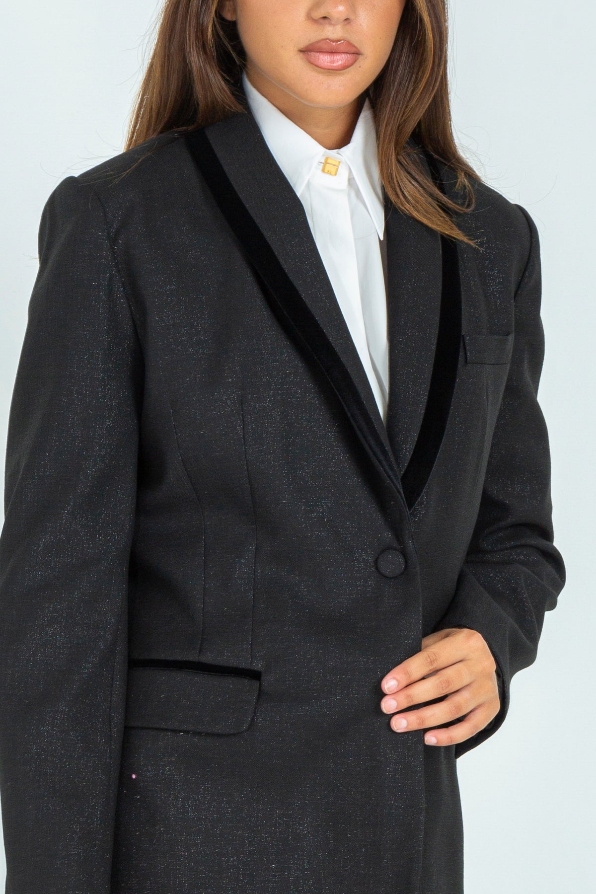 Fitted Tuxedo Jacket in Cool Wool