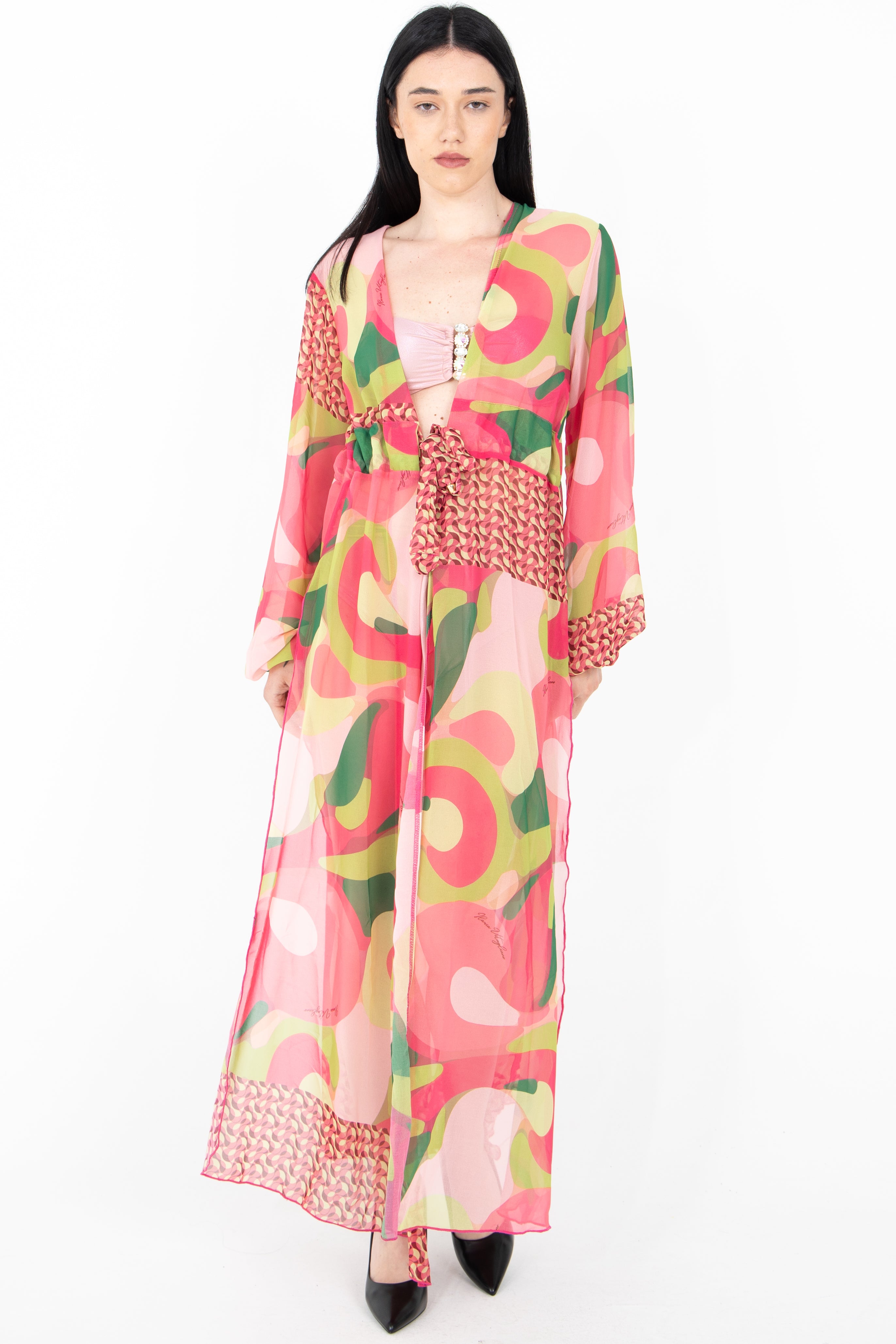 Kimono lungo multicolore