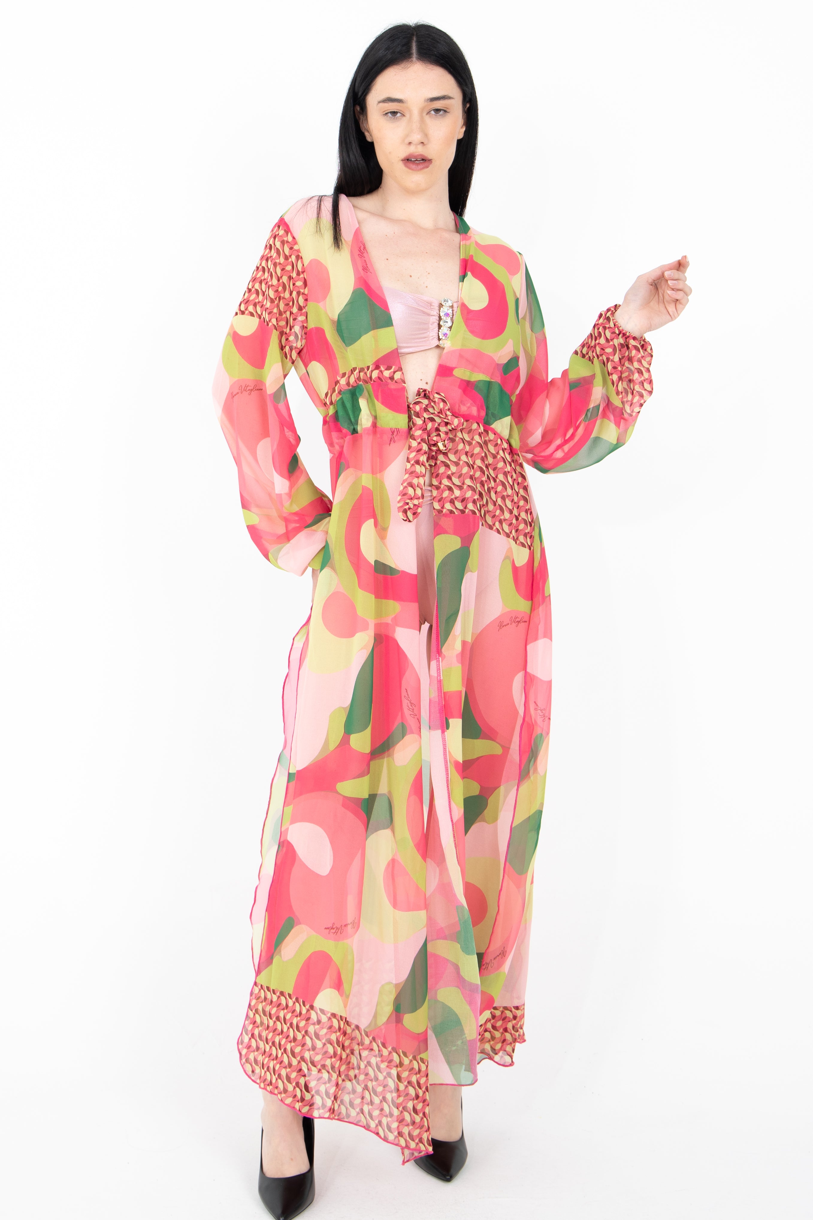 Kimono lungo multicolore