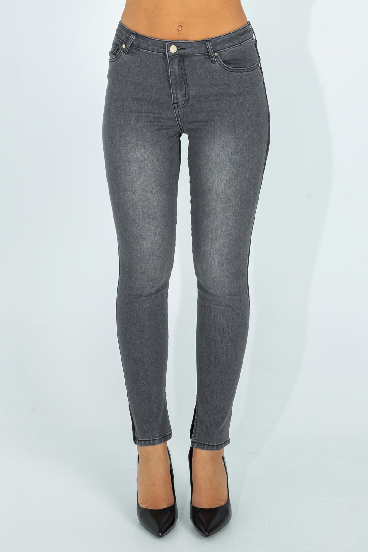 Two-tone skinny jeans