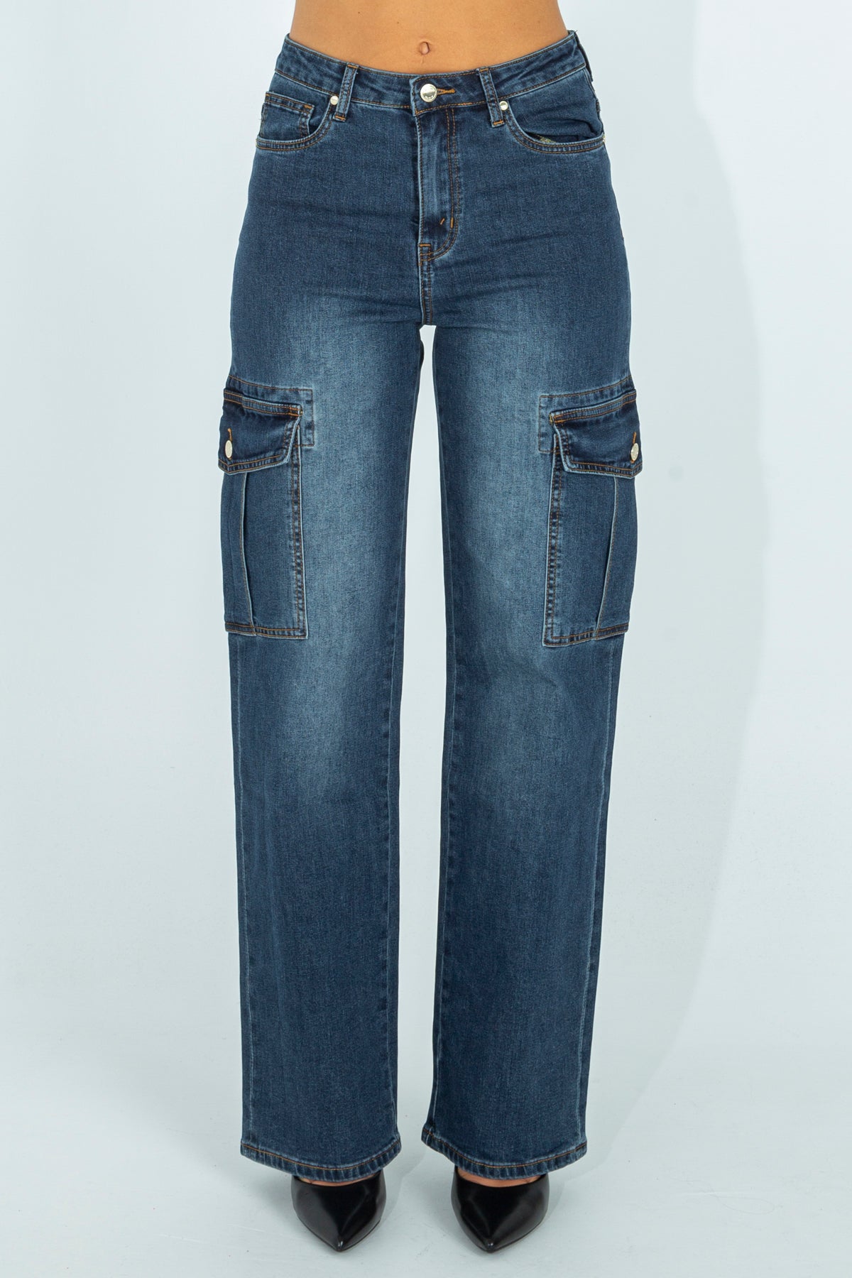 Straight leg cargo jeans