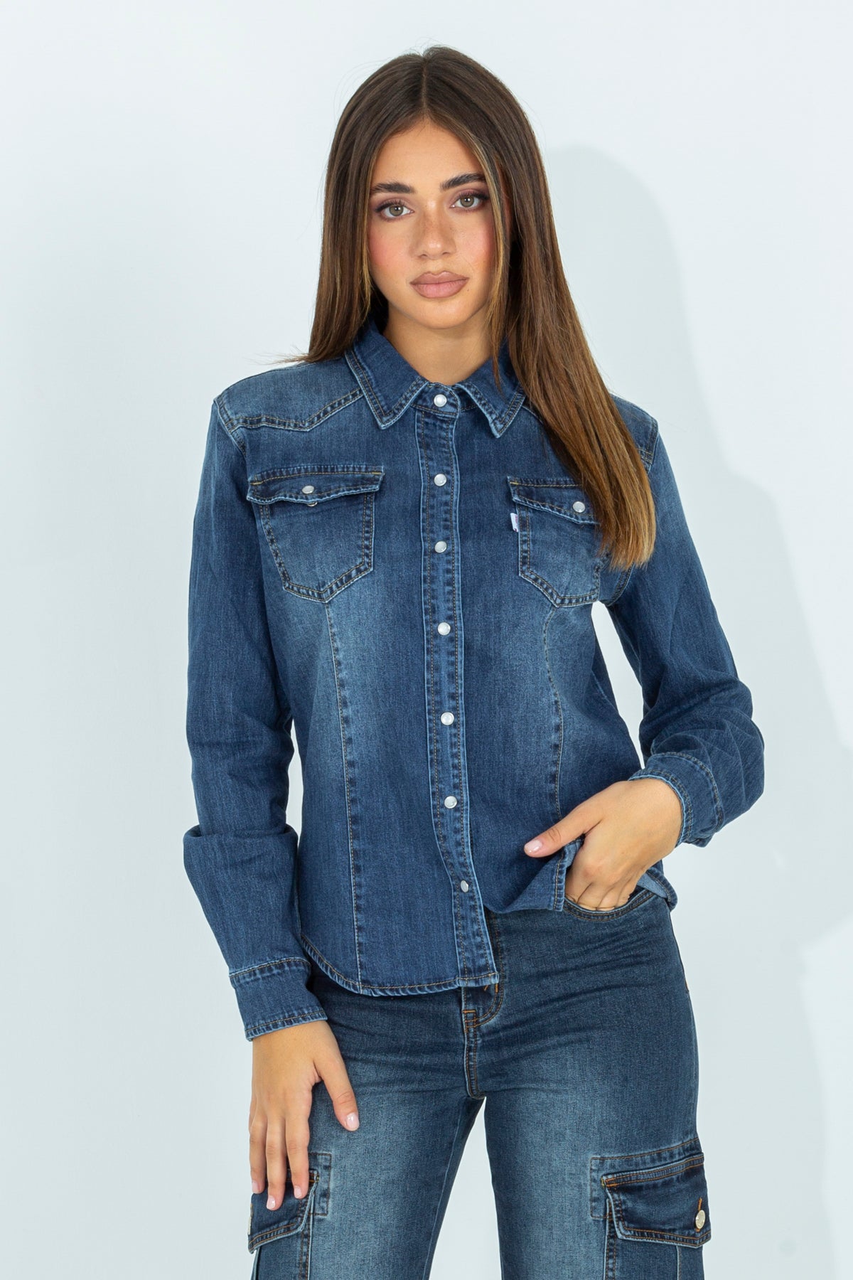 Camicia classica in denim