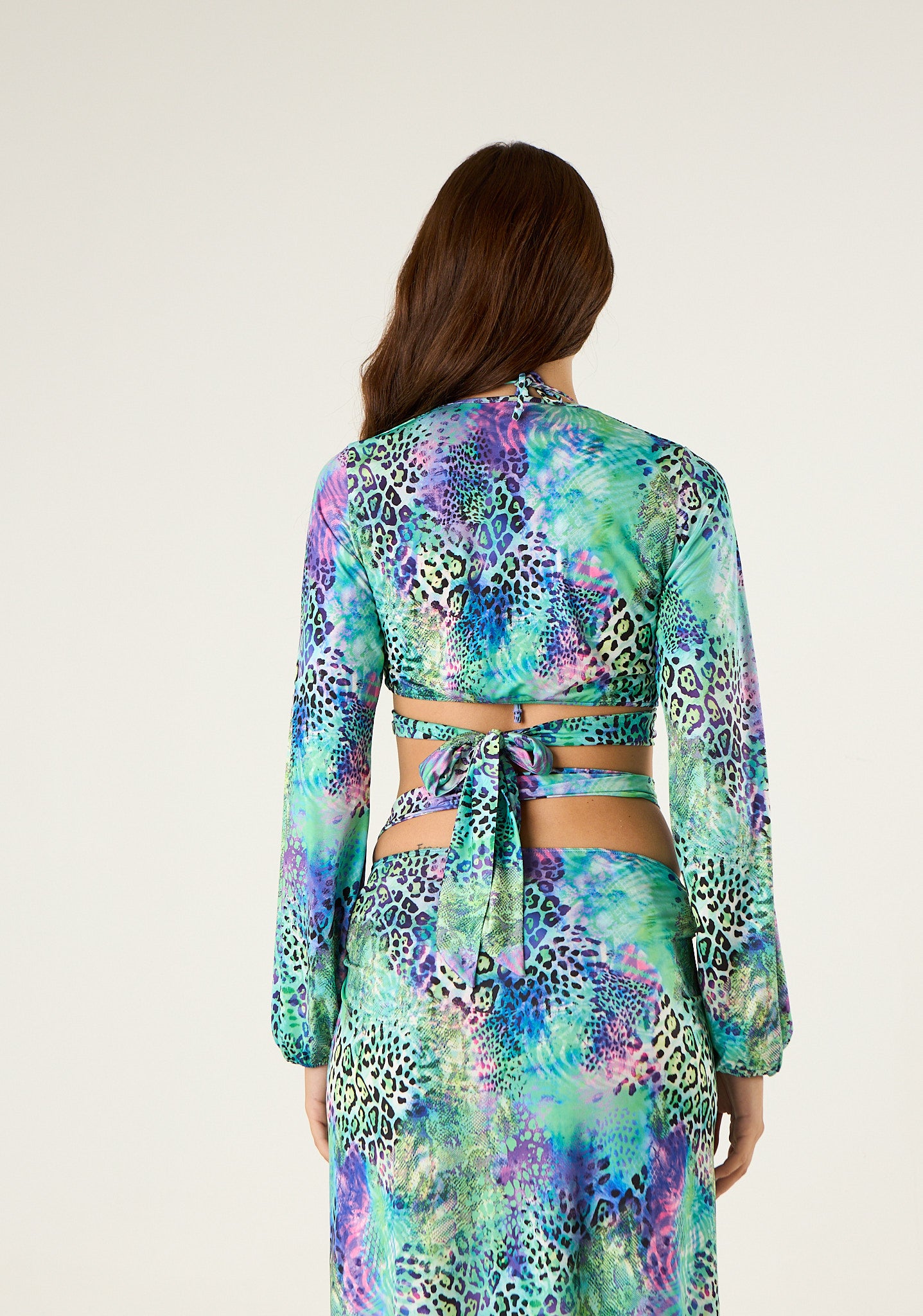 Top crop patch animalier