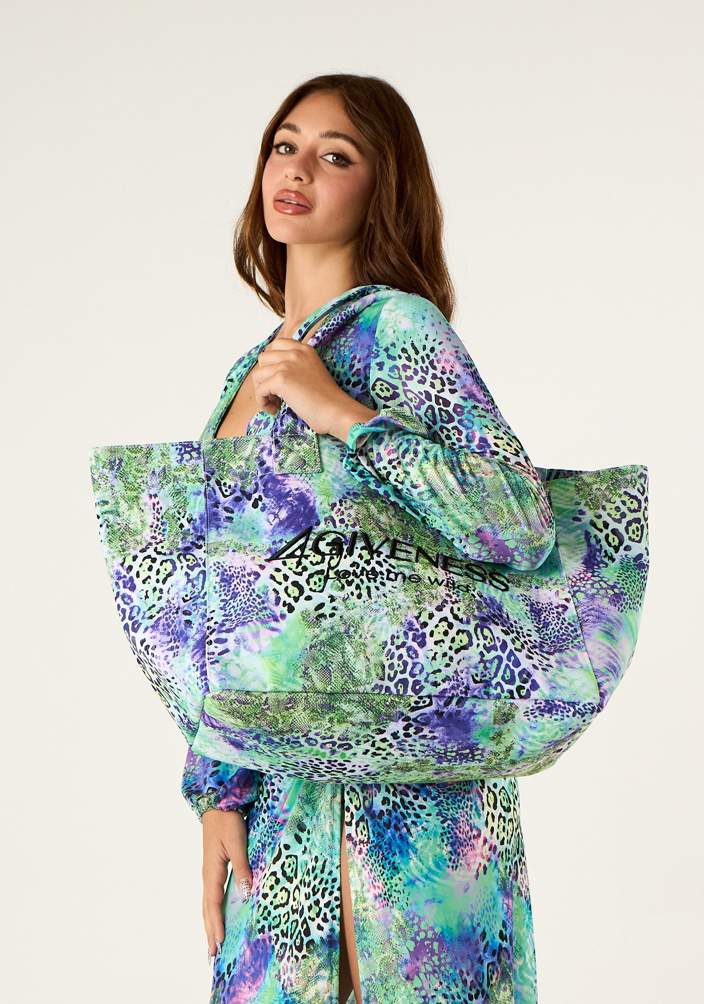 Borsa mare patch animalier