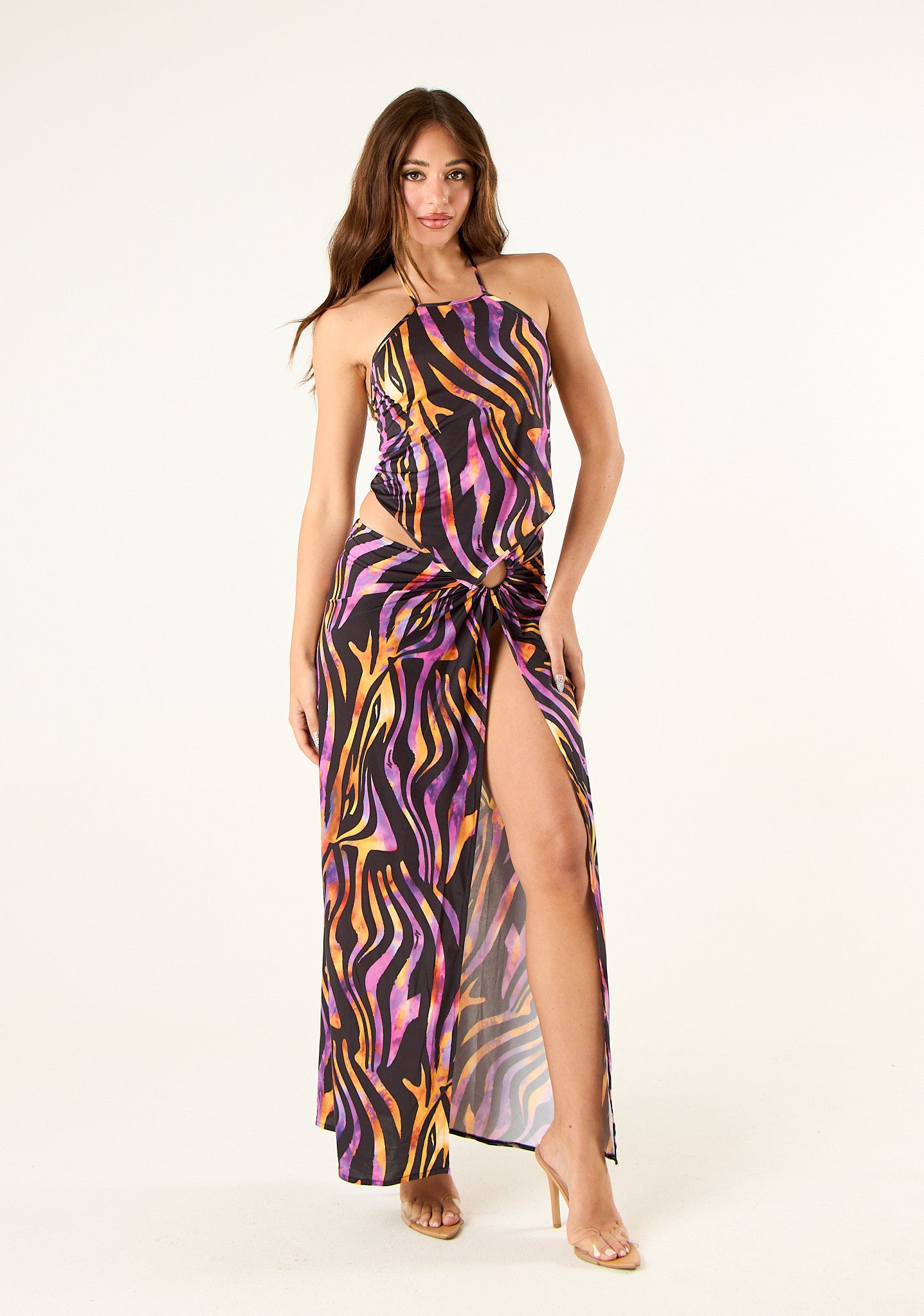 Gonna lunga con anello Hypnotic Zebra