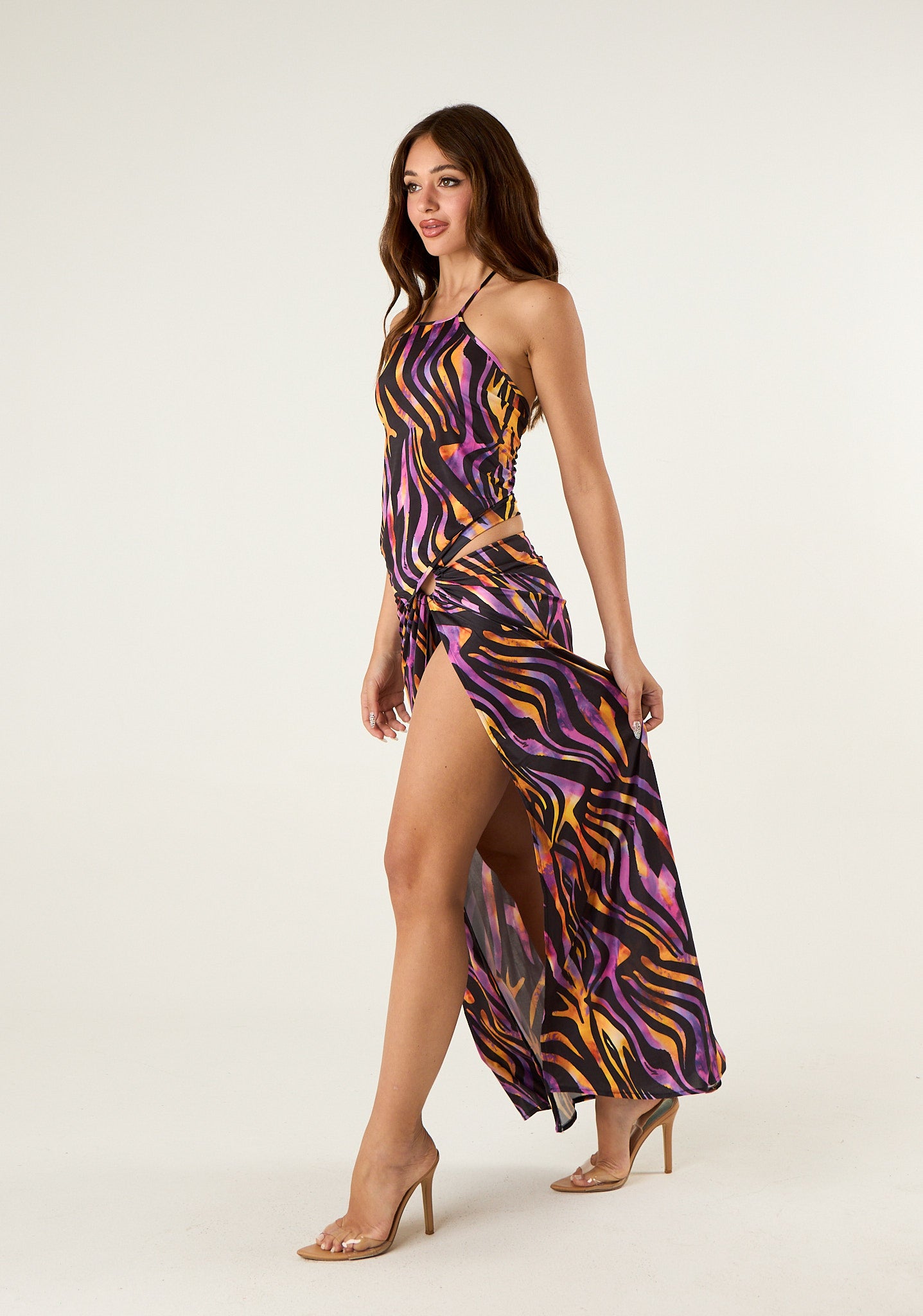Gonna lunga con anello Hypnotic Zebra