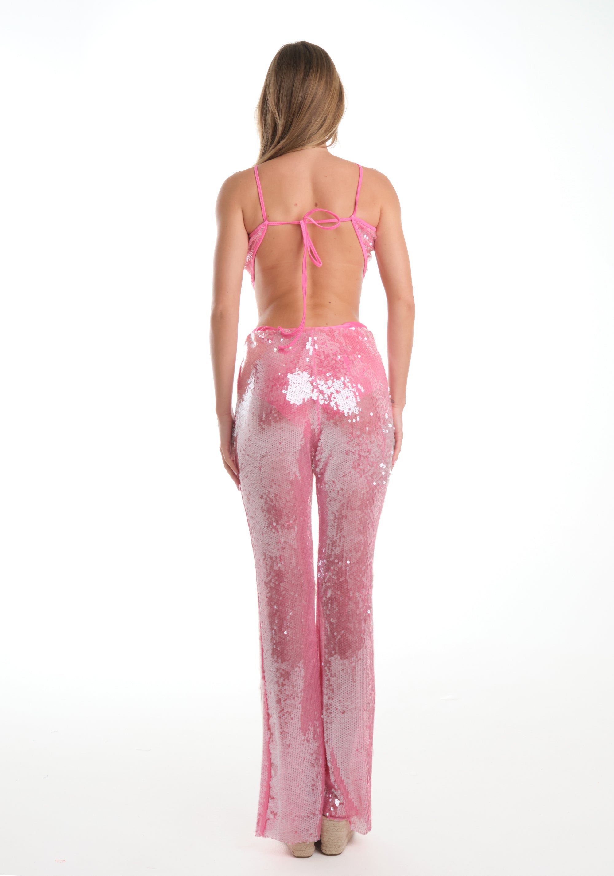 Pantalone palazzo in paillettes