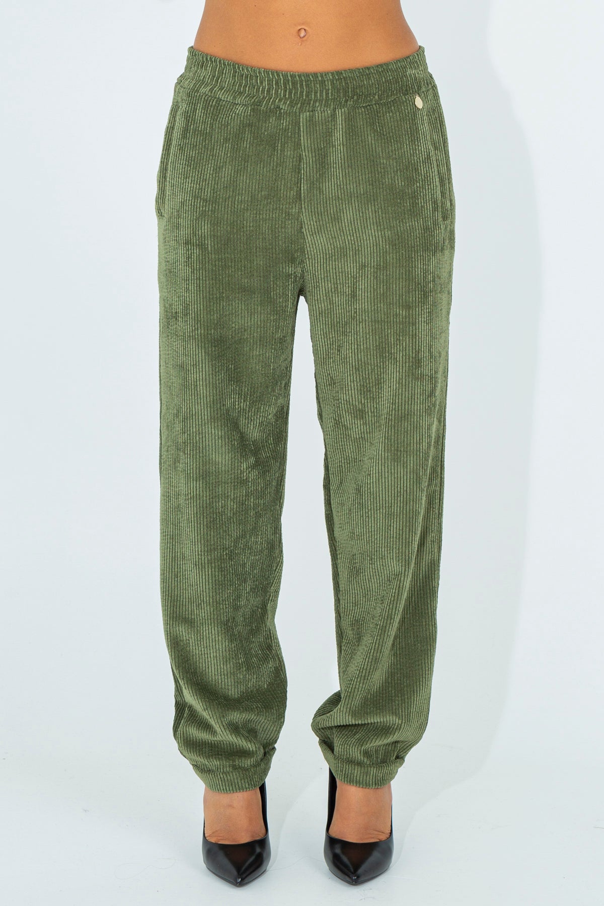 Corduroy trousers with pinstripes