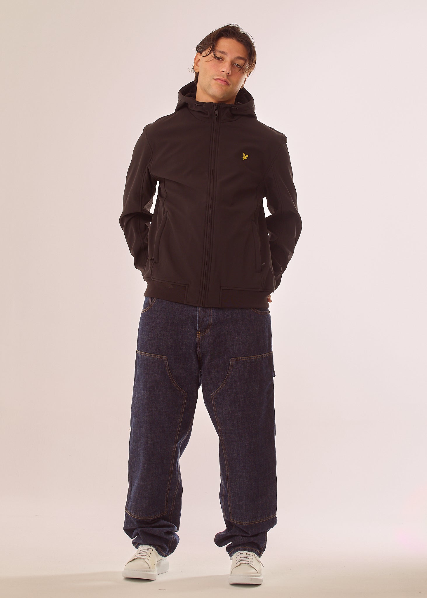 Giubbino in softshell con cappuccio