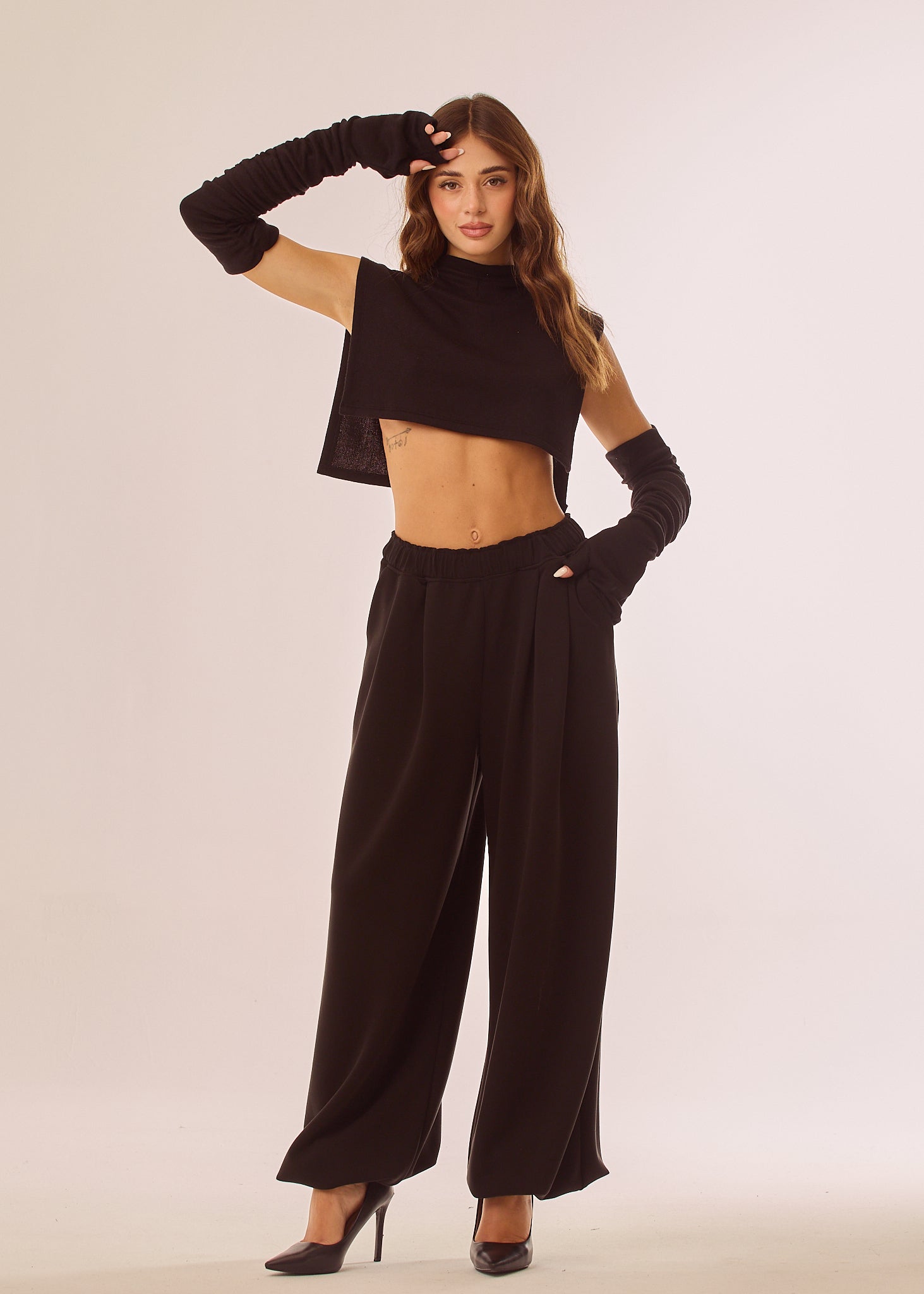 Pantalone tuta over in tessuto soft