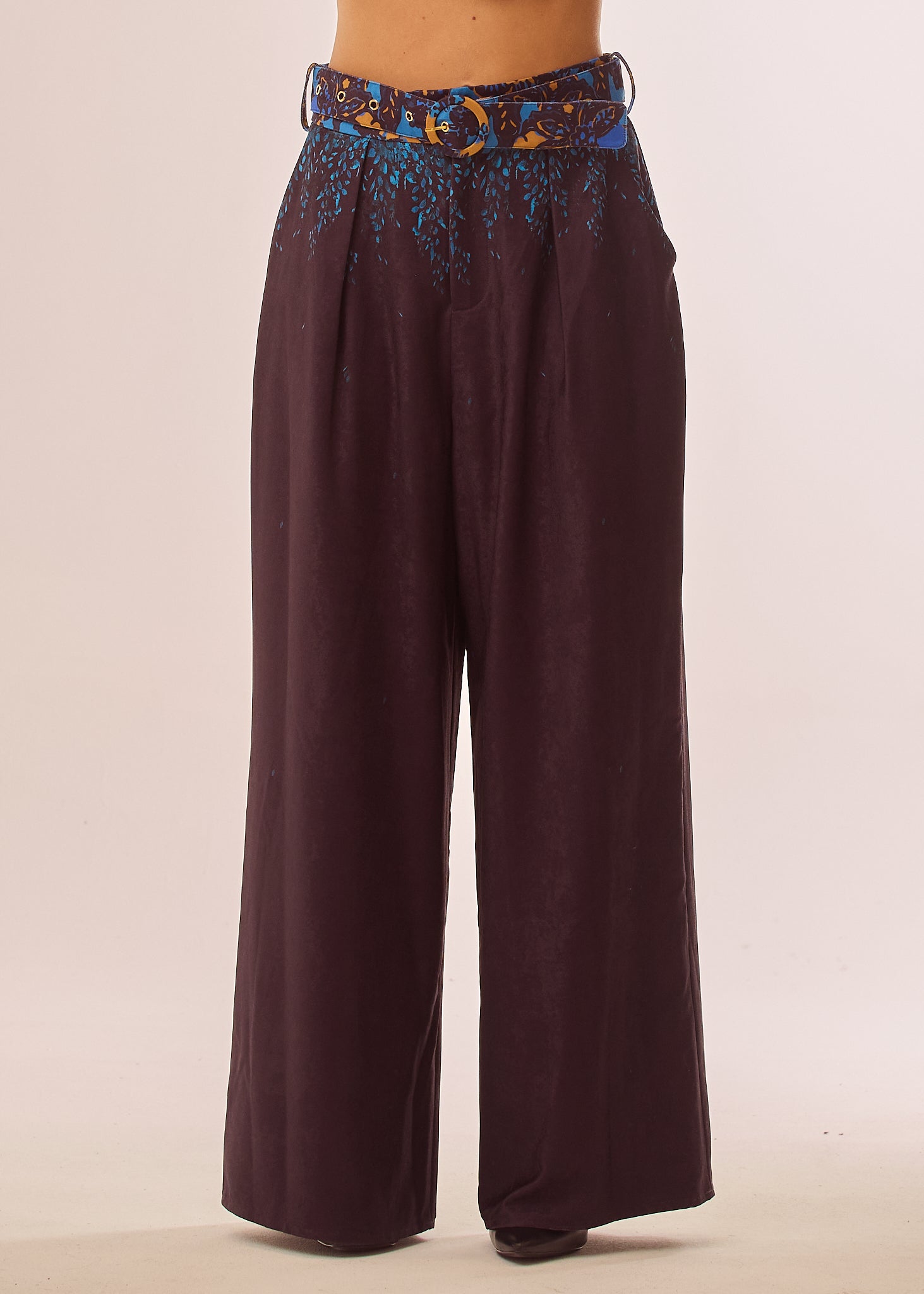 Pantalone palazzo in organza