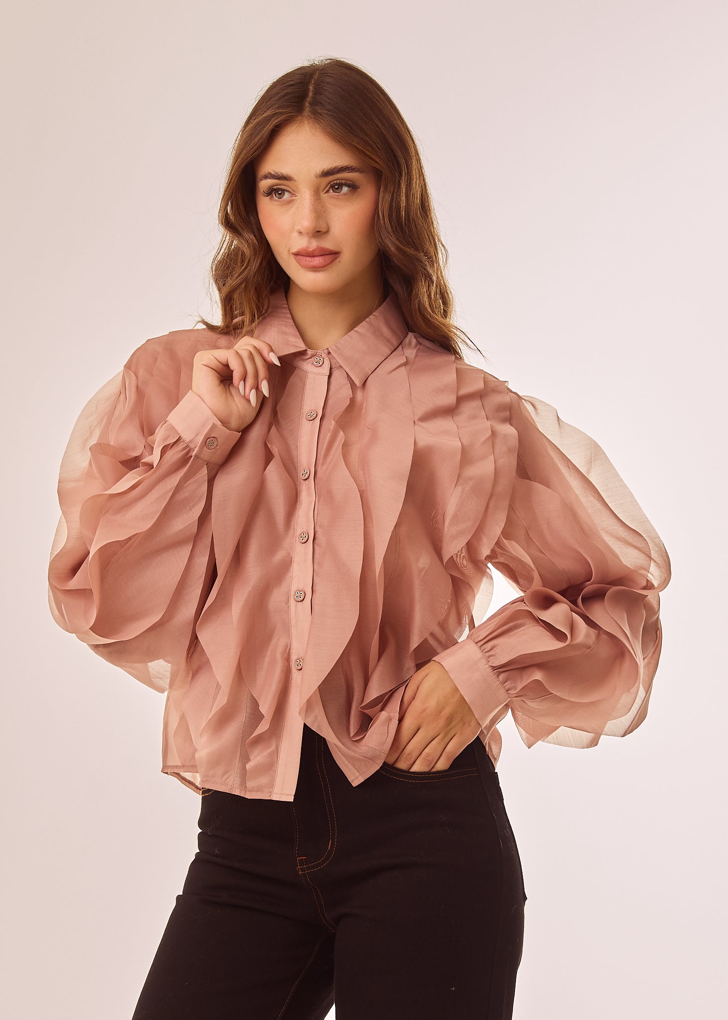 Camicia con volant