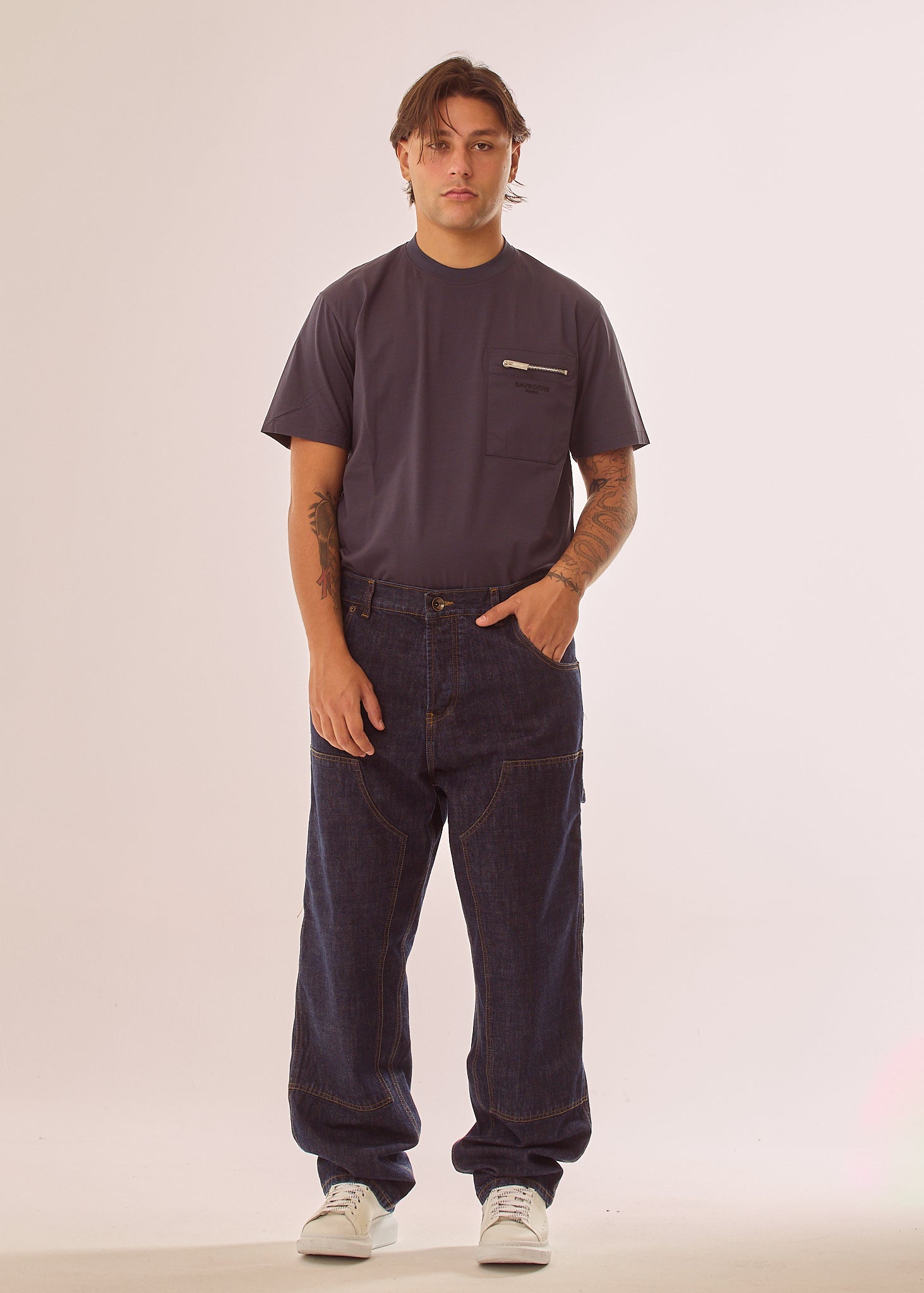 Jeans baggy con tasconi