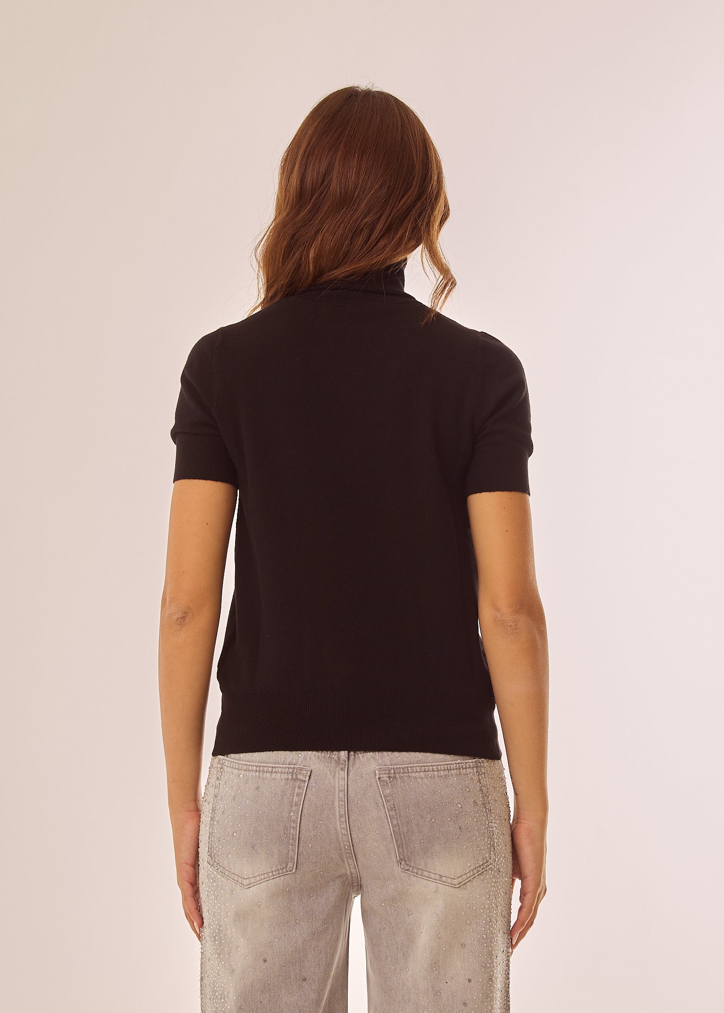 Maglia dolcevita a mezze maniche