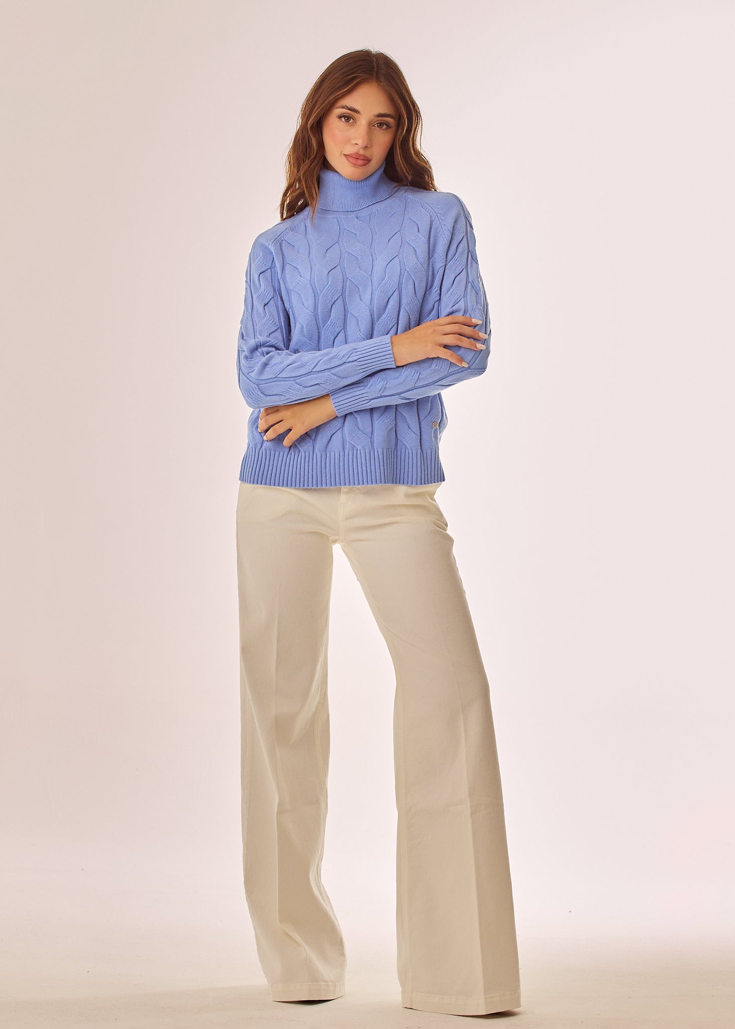 Jeans a zampa in tinta unita