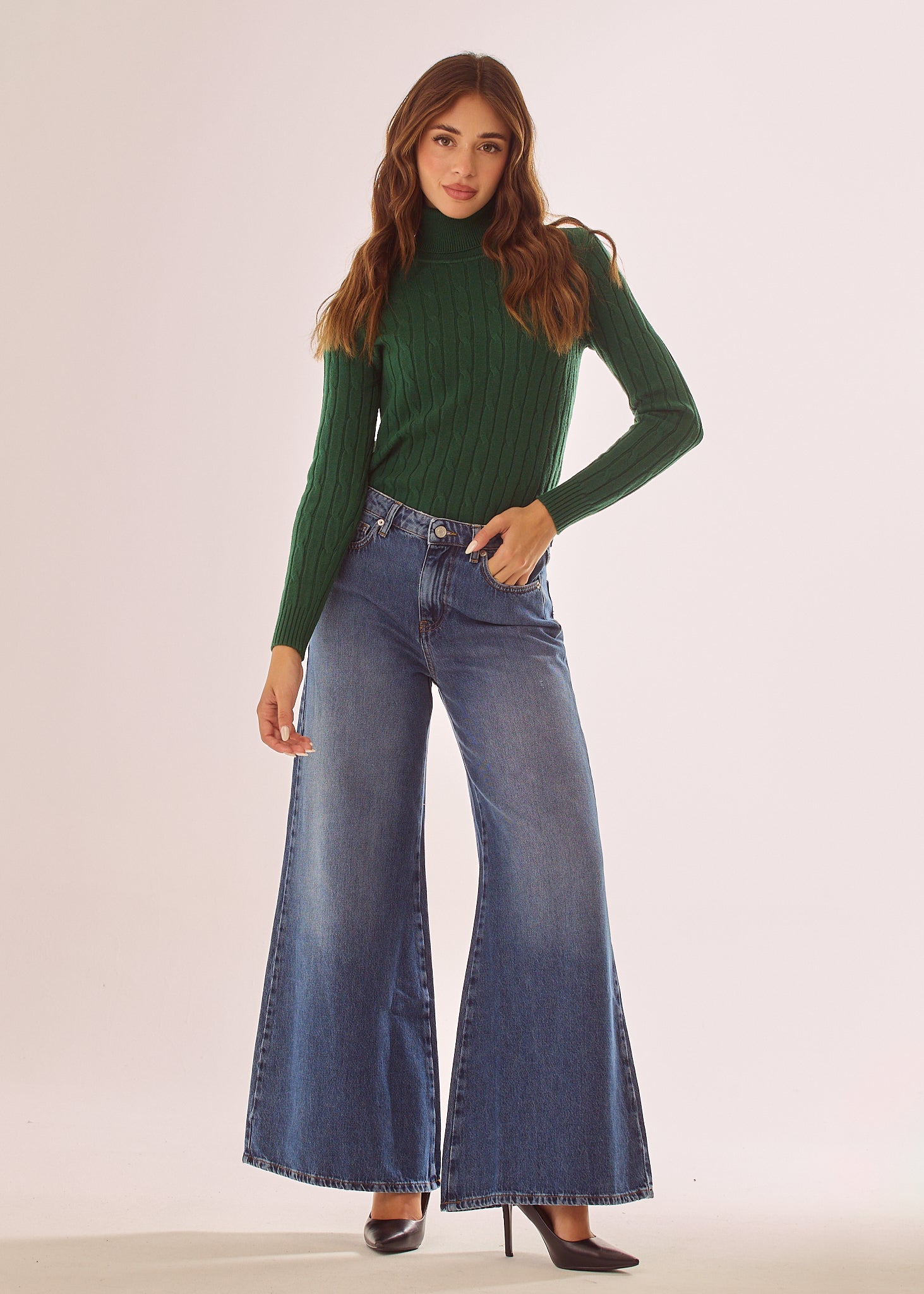 Jeans a zampa ampia effetto used