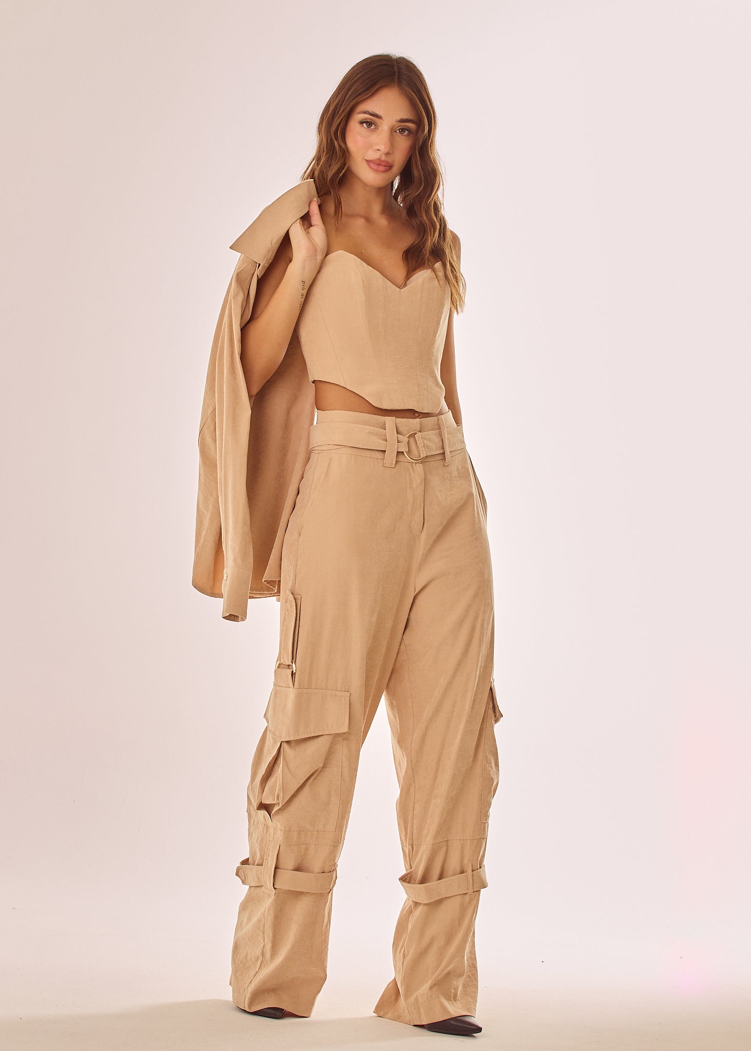 Pantalone over ad effetto vellutato