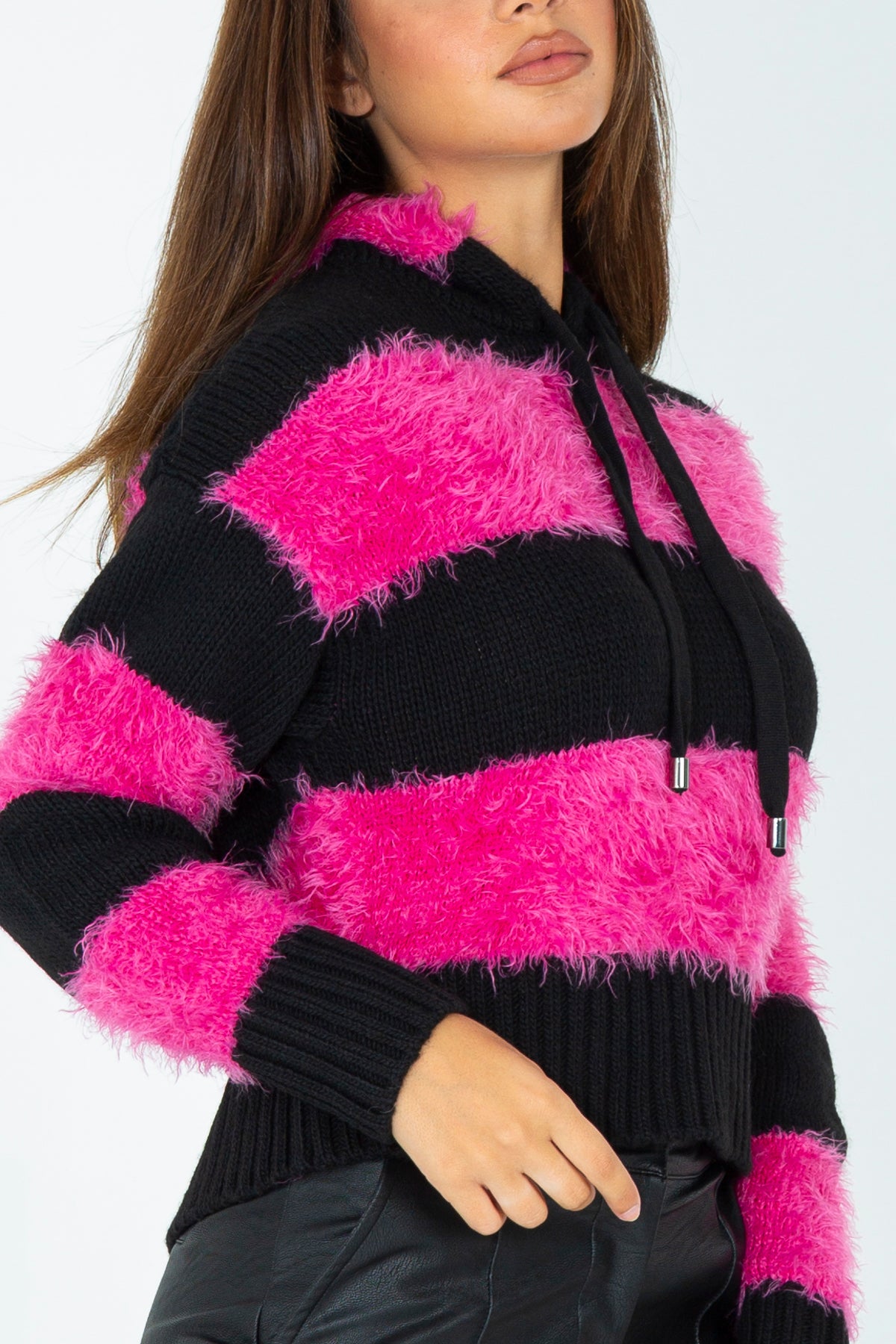 Striped fur sweater