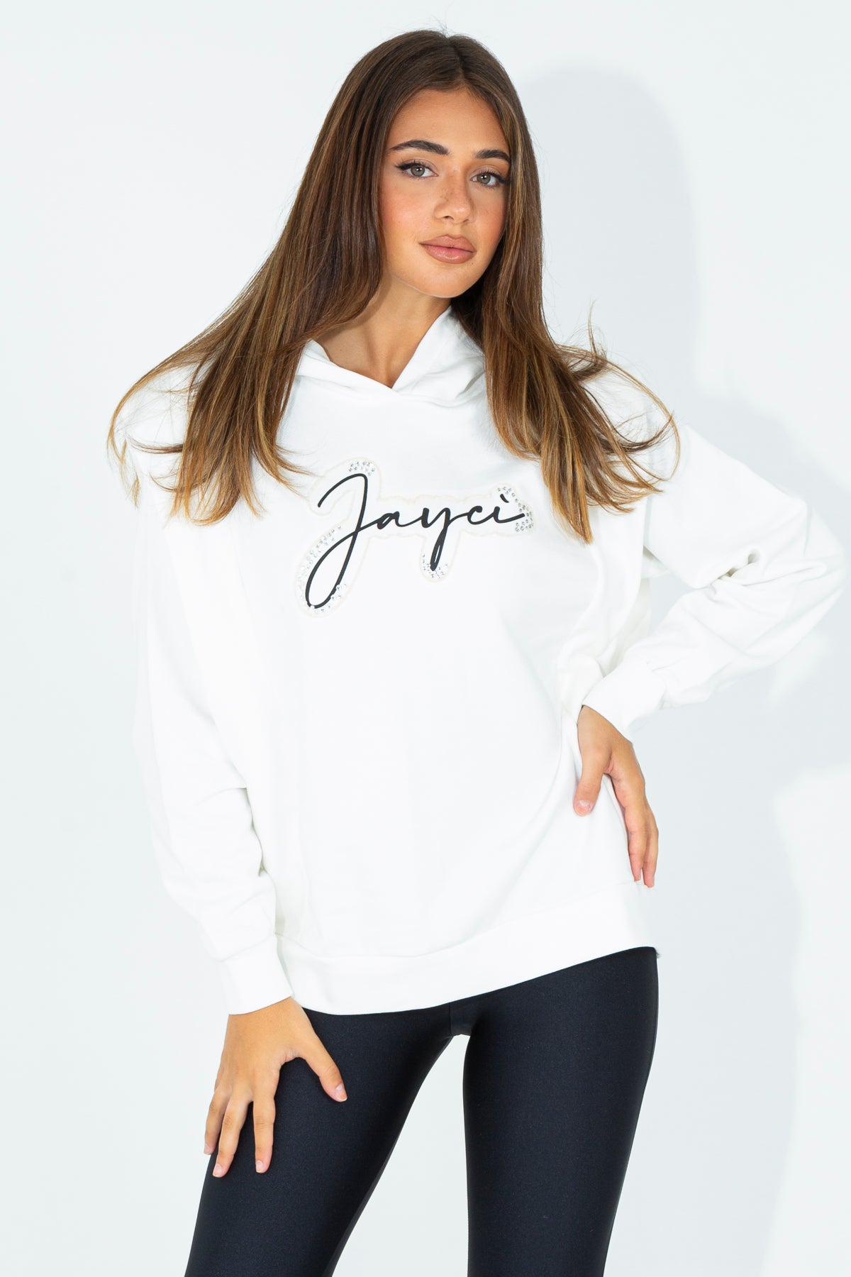 Sweatshirt with embroidered logo patch