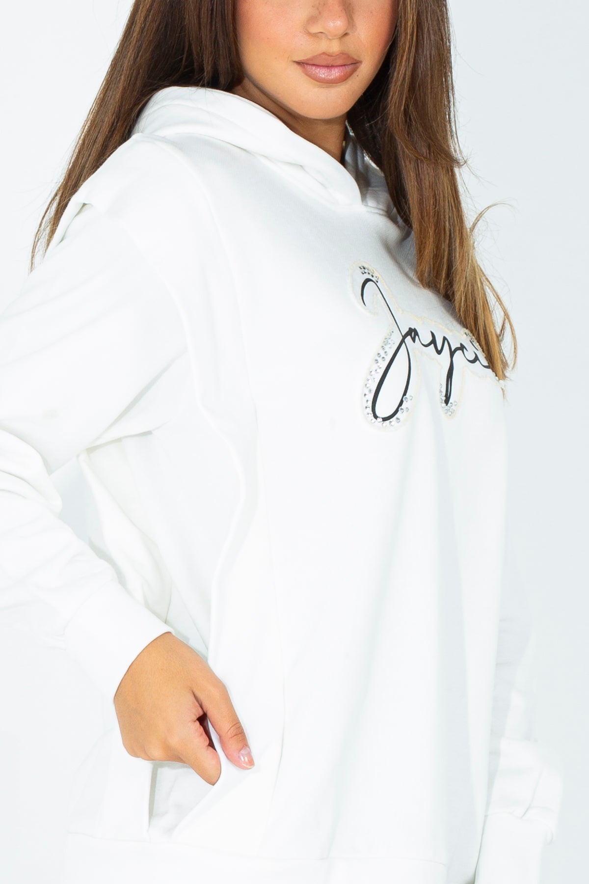 Sweatshirt with embroidered logo patch