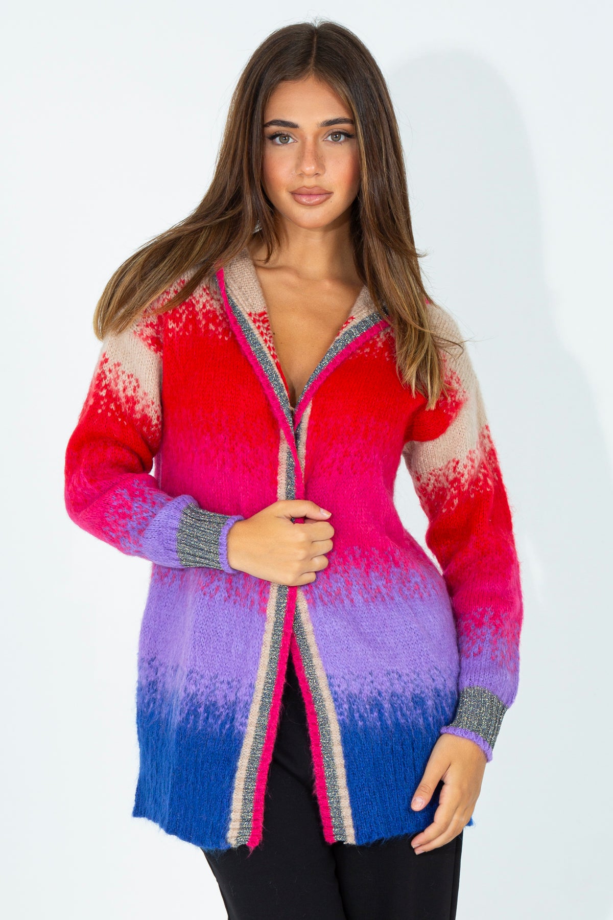 Cardigan corto in misto lana