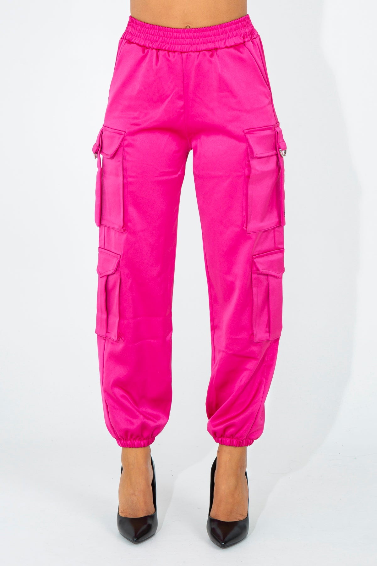 Satin cargo pants