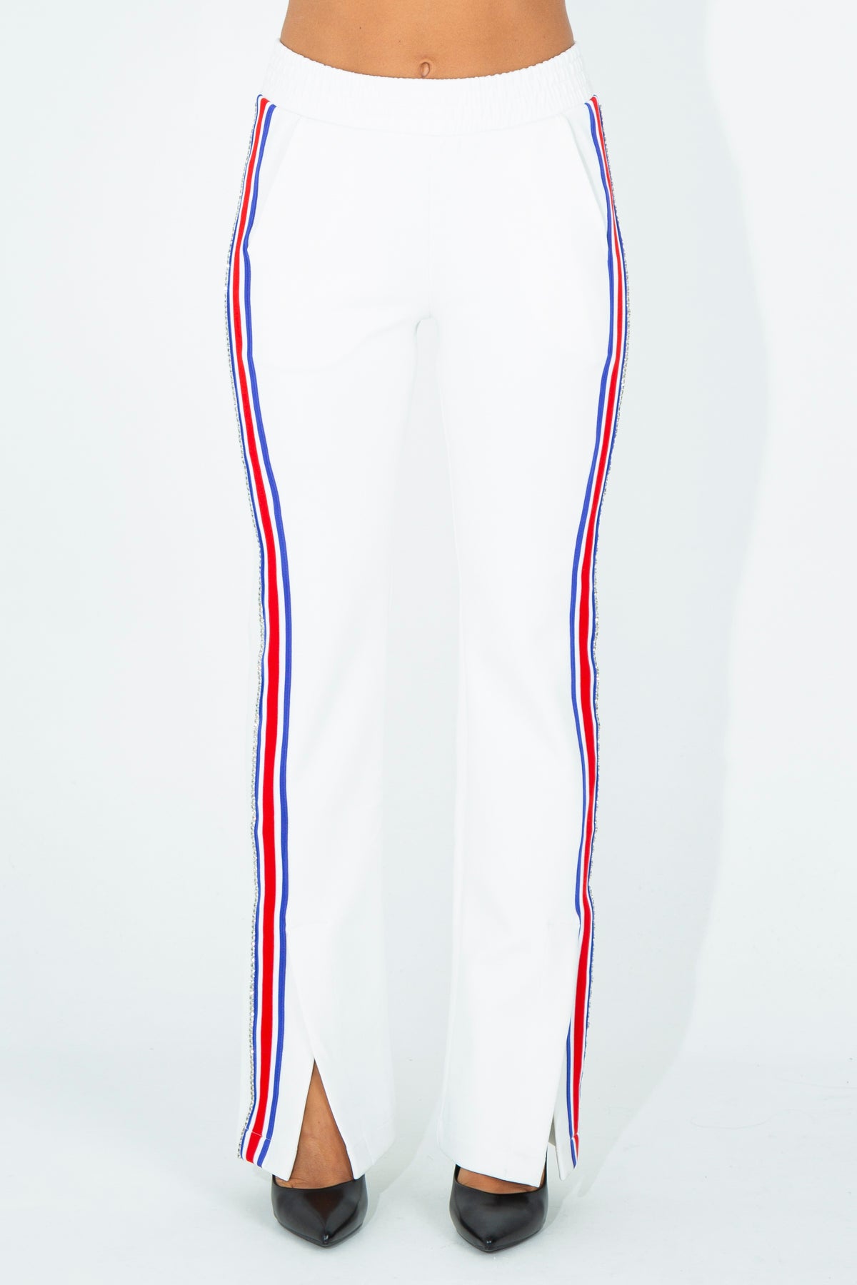 Trousers with side stripes