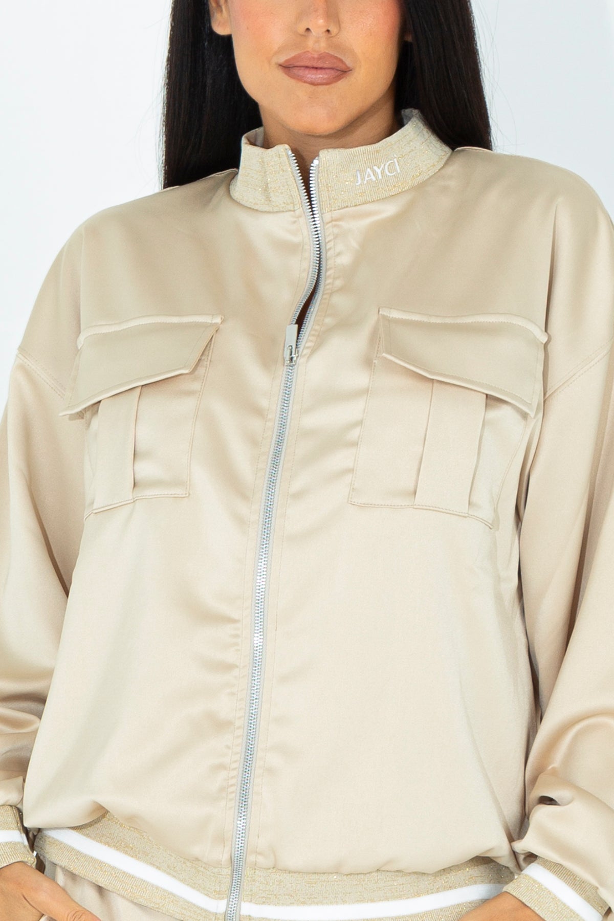 Half-neck full-zip sweatshirt