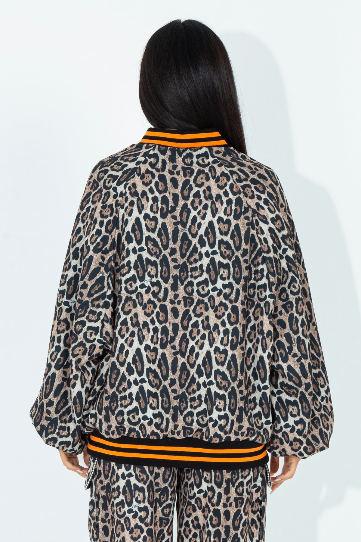 Animal print bomber jacket