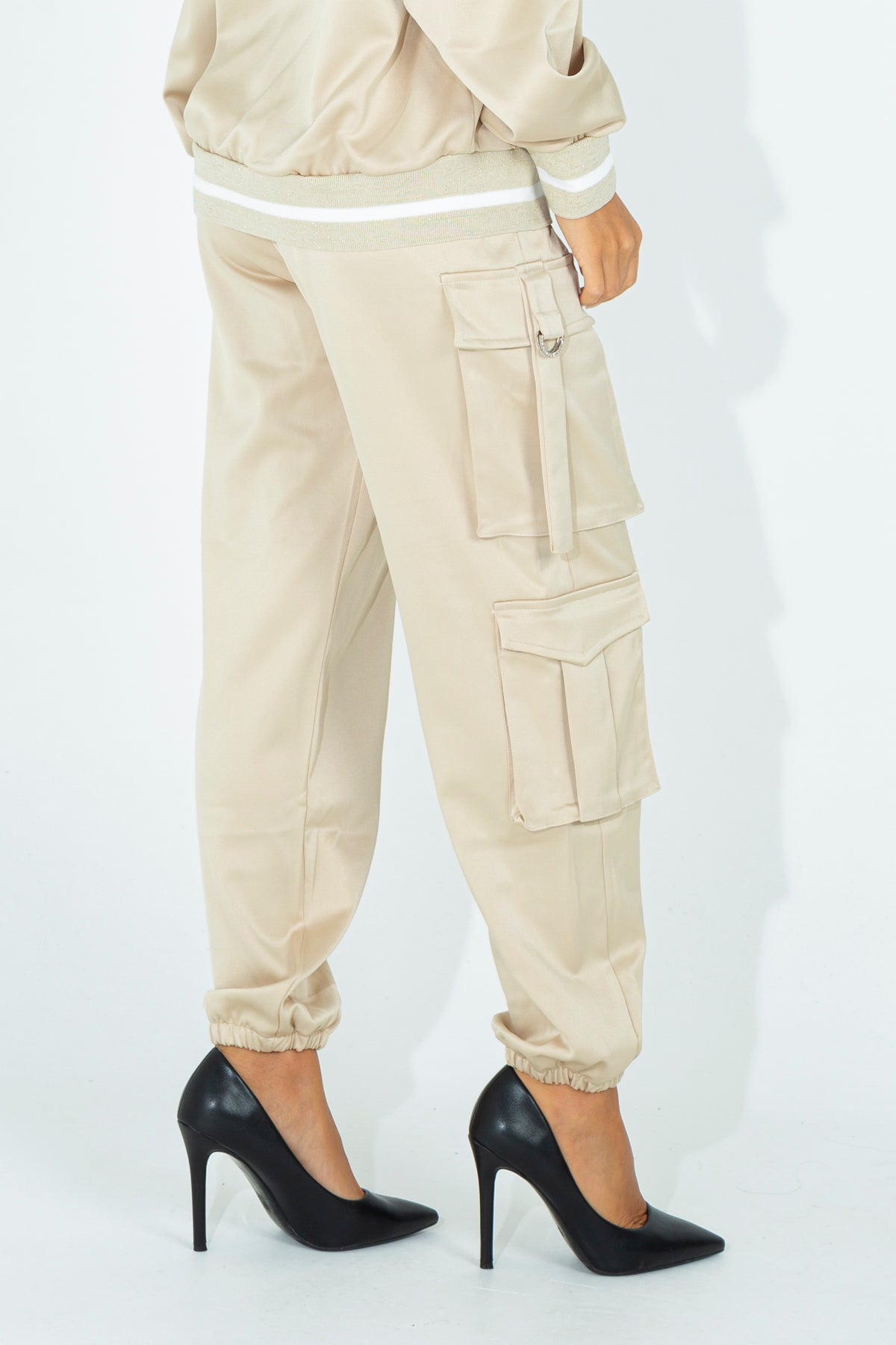 Satin cargo pants