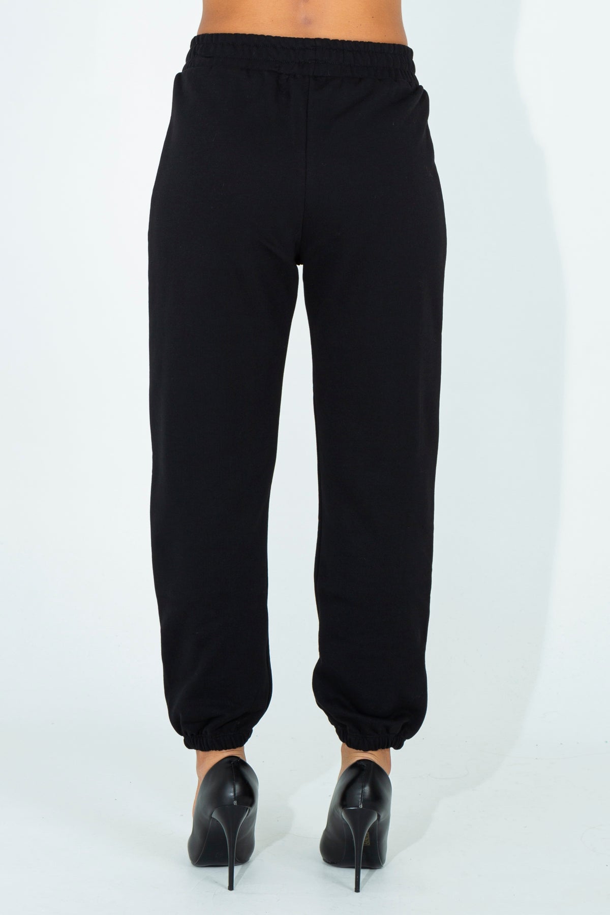 Trousers with plated bands