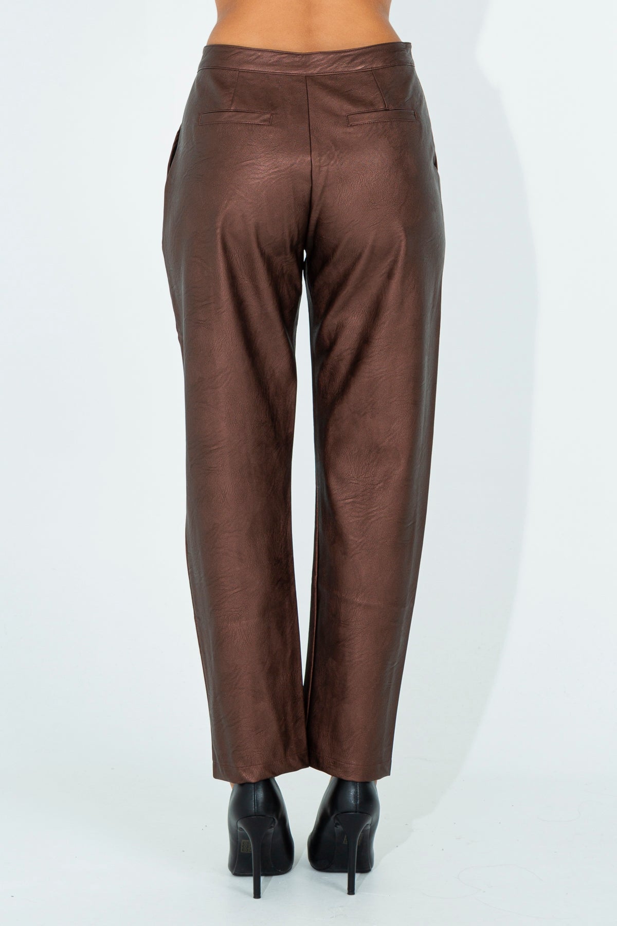 Faux leather trousers