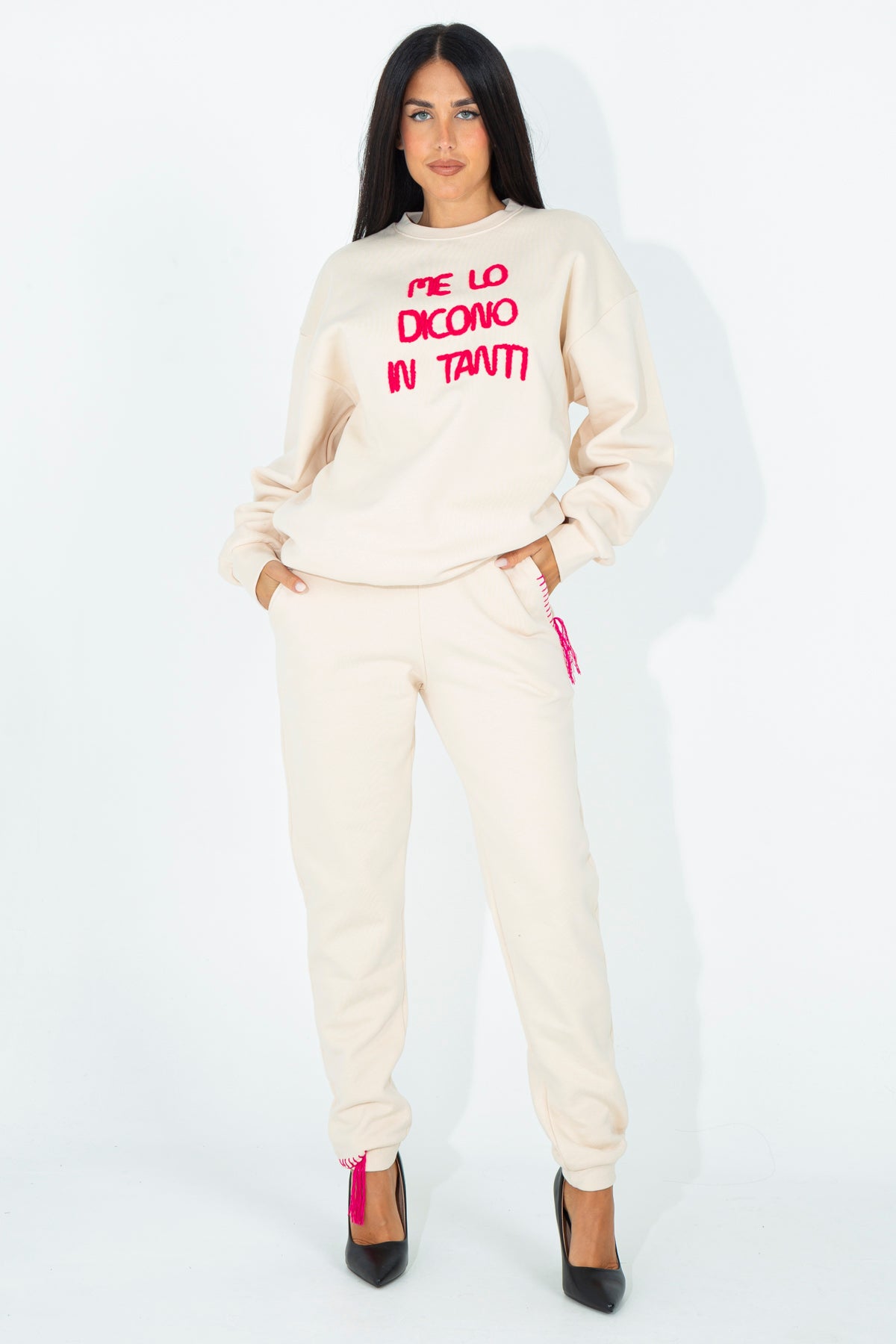 Tracksuit trousers with embroidered details