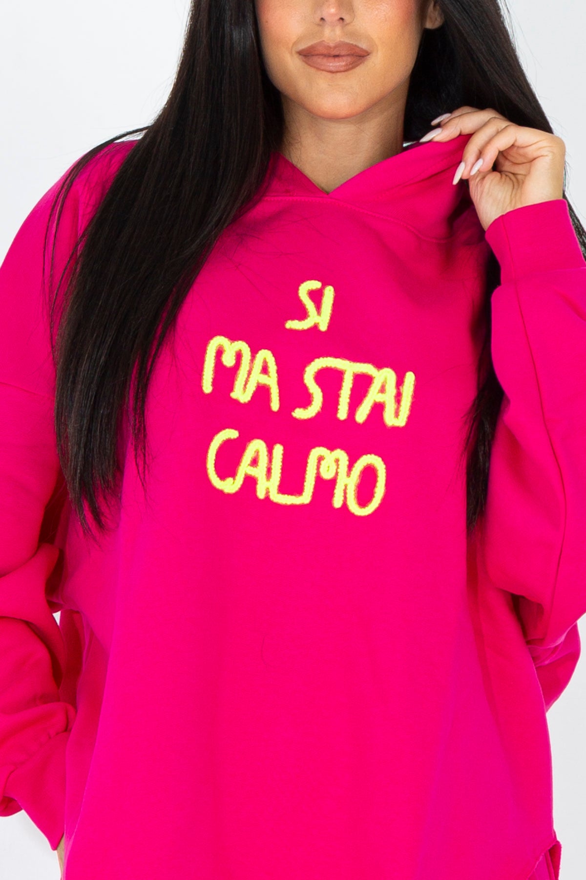 Sweatshirt with embroidered phrase