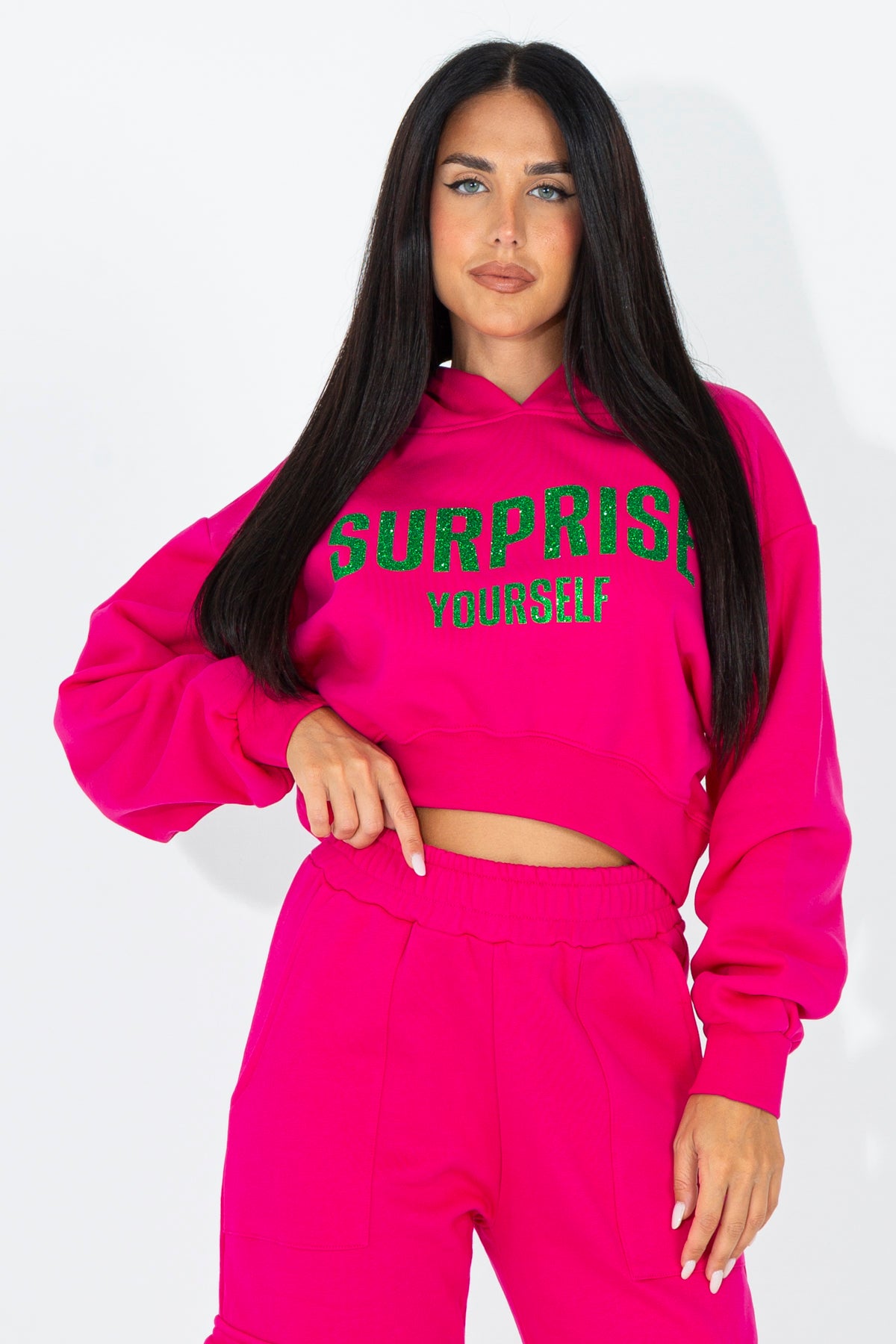 Crop sweatshirt with lettering