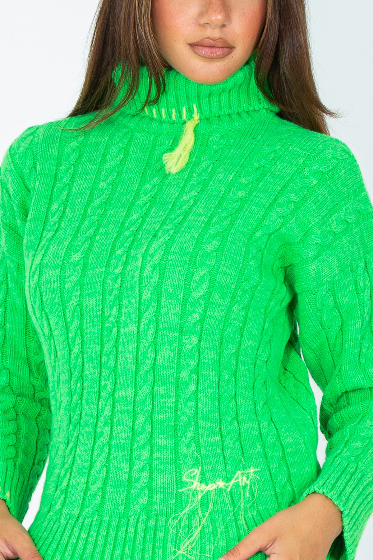 Turtleneck sweater with embroidery