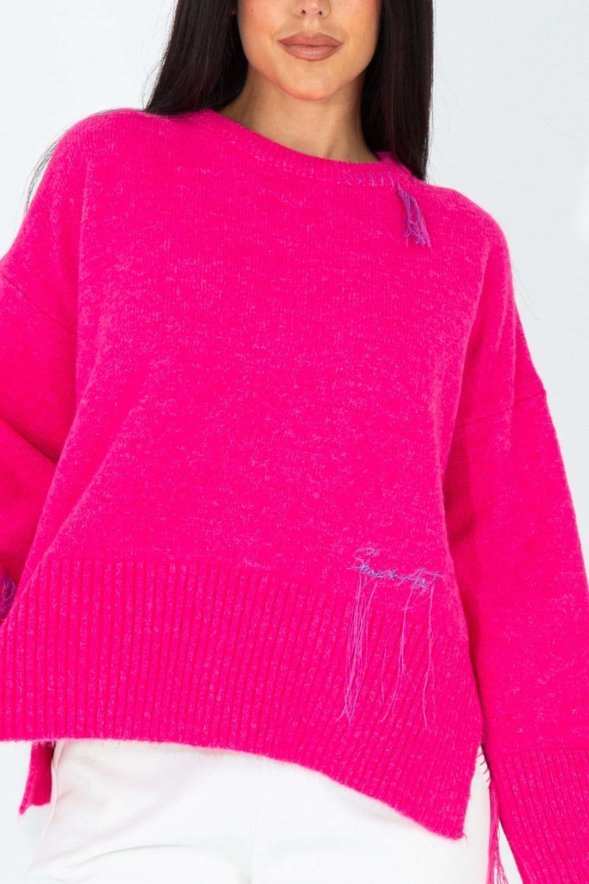 Boxy sweater with embroidery