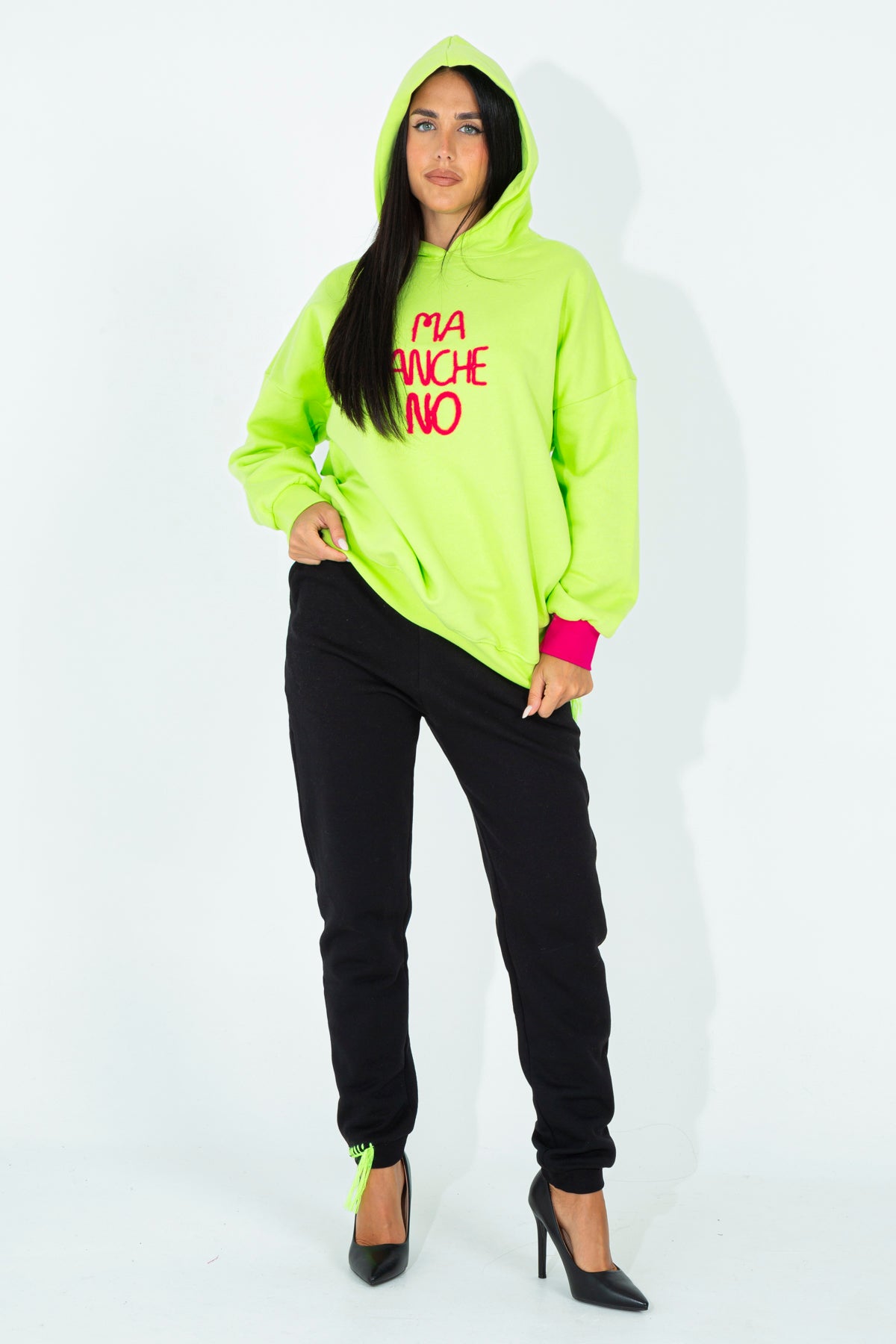 Sweatshirt with embroidered phrase