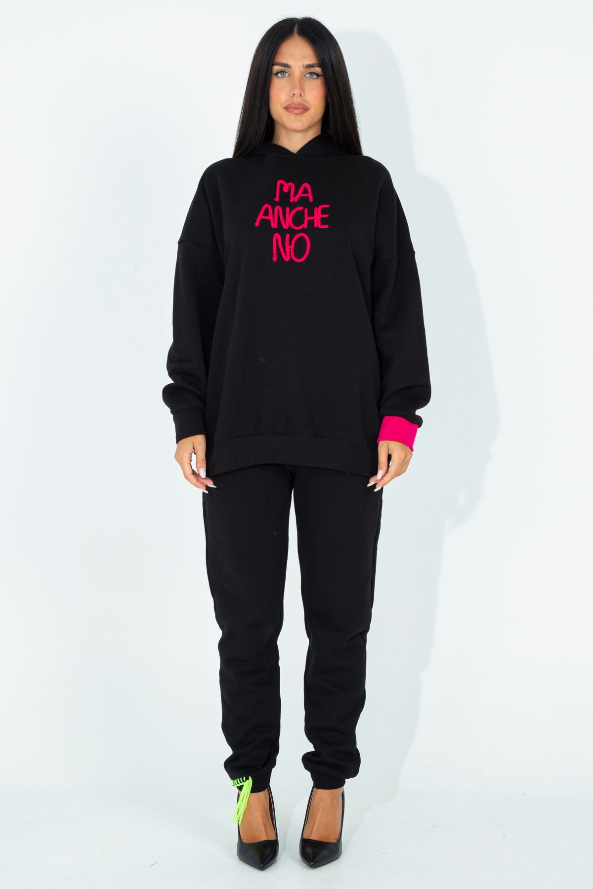 Sweatshirt with embroidered phrase