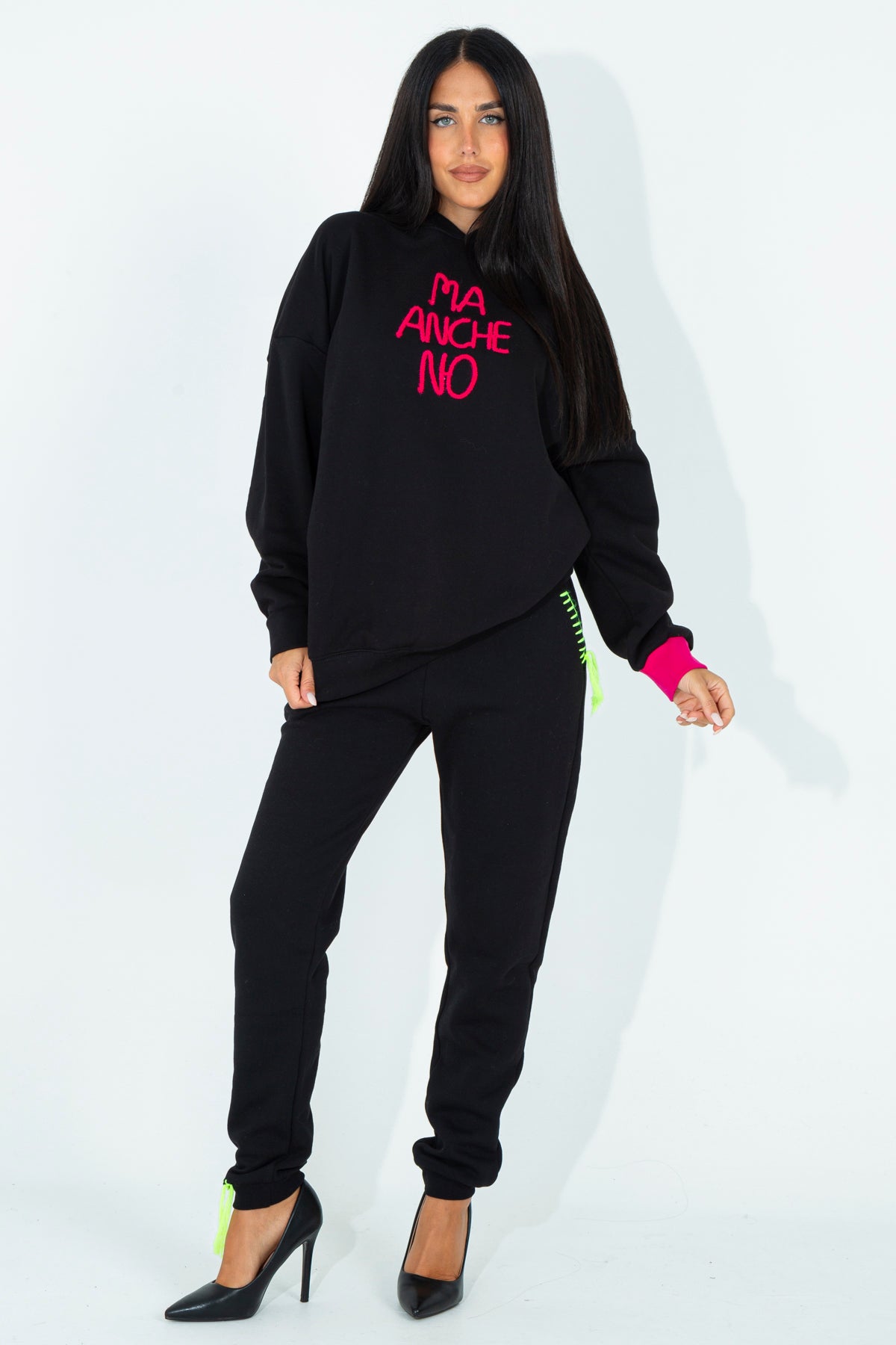 Sweatshirt with embroidered phrase