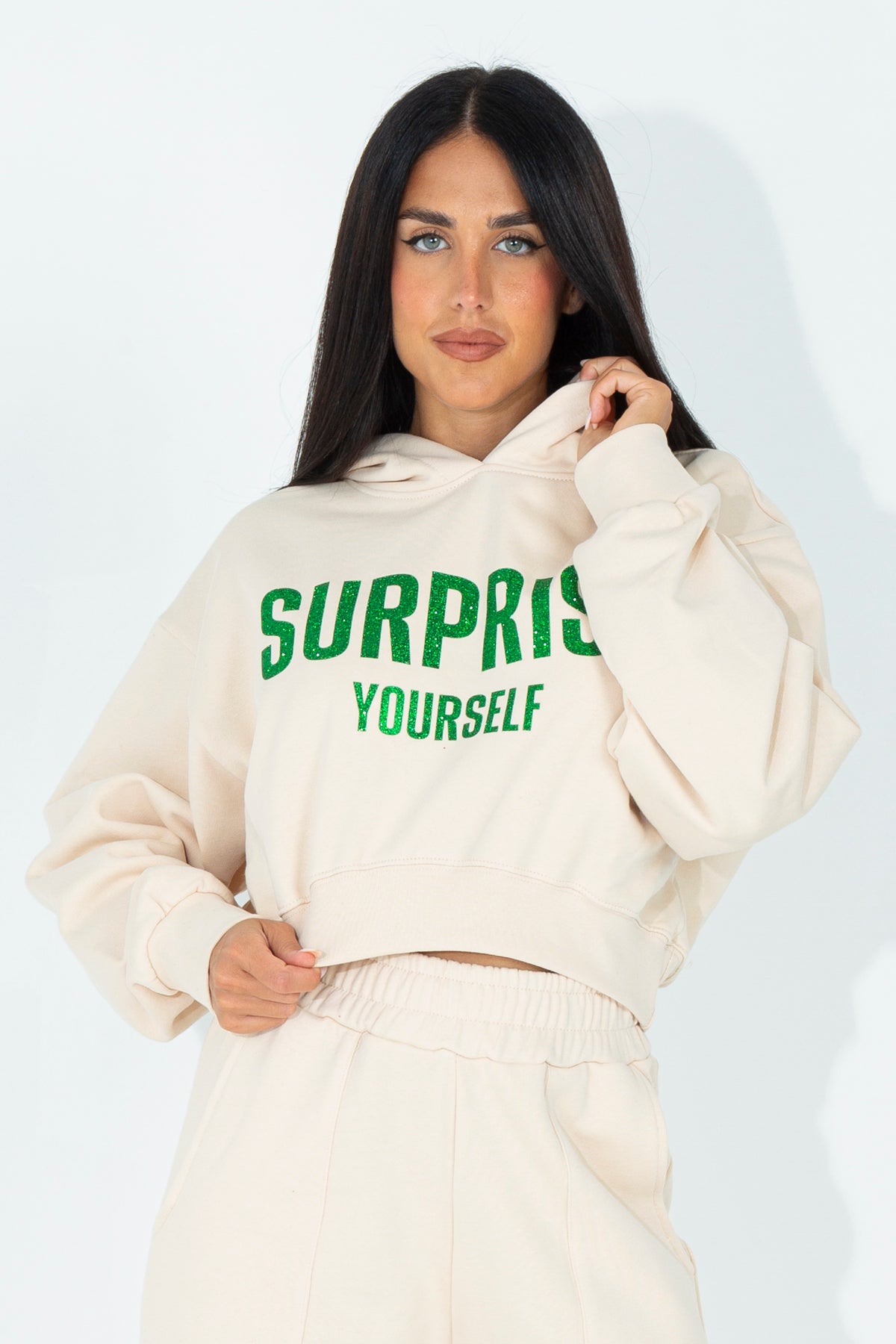 Crop sweatshirt with lettering