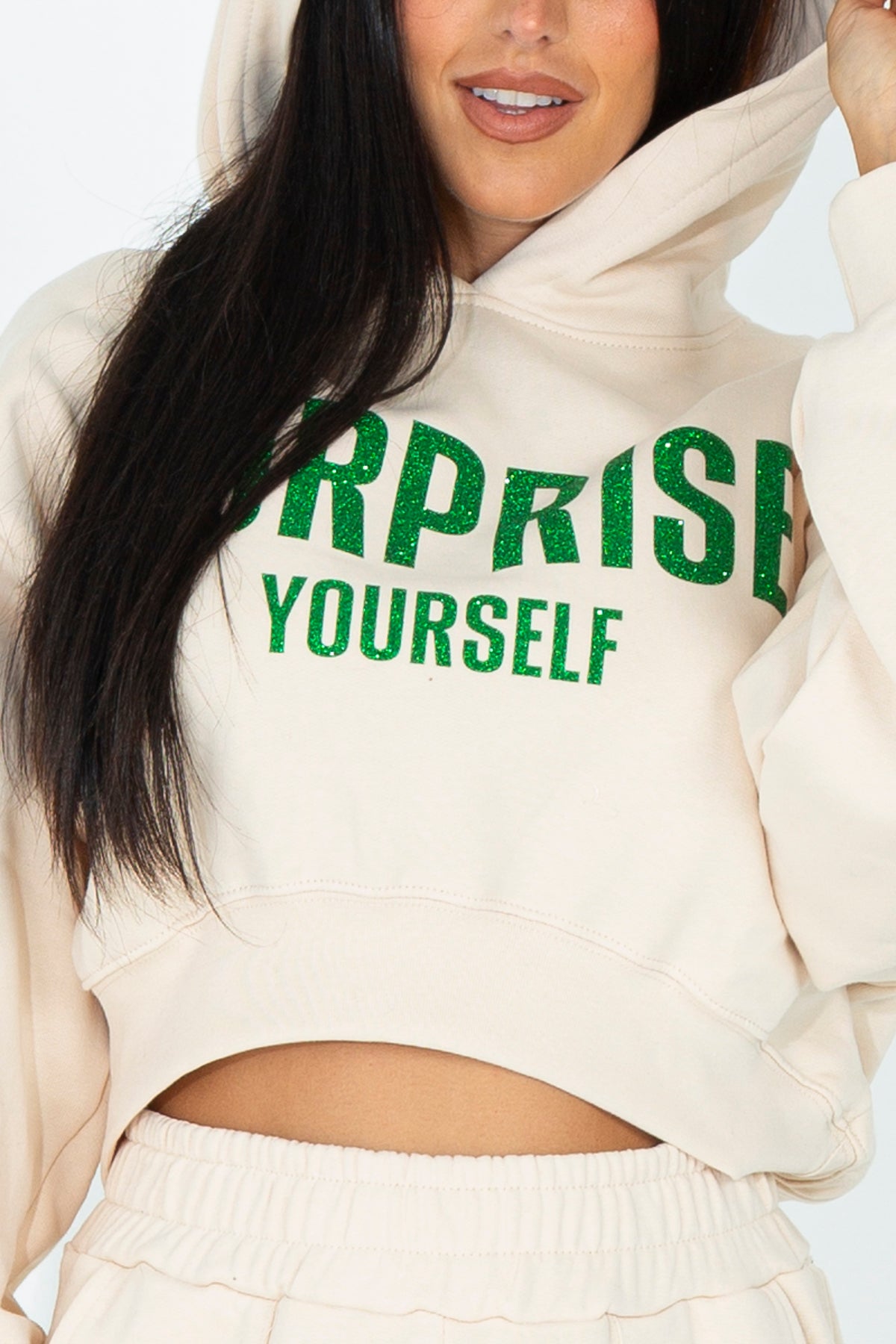 Crop sweatshirt with lettering