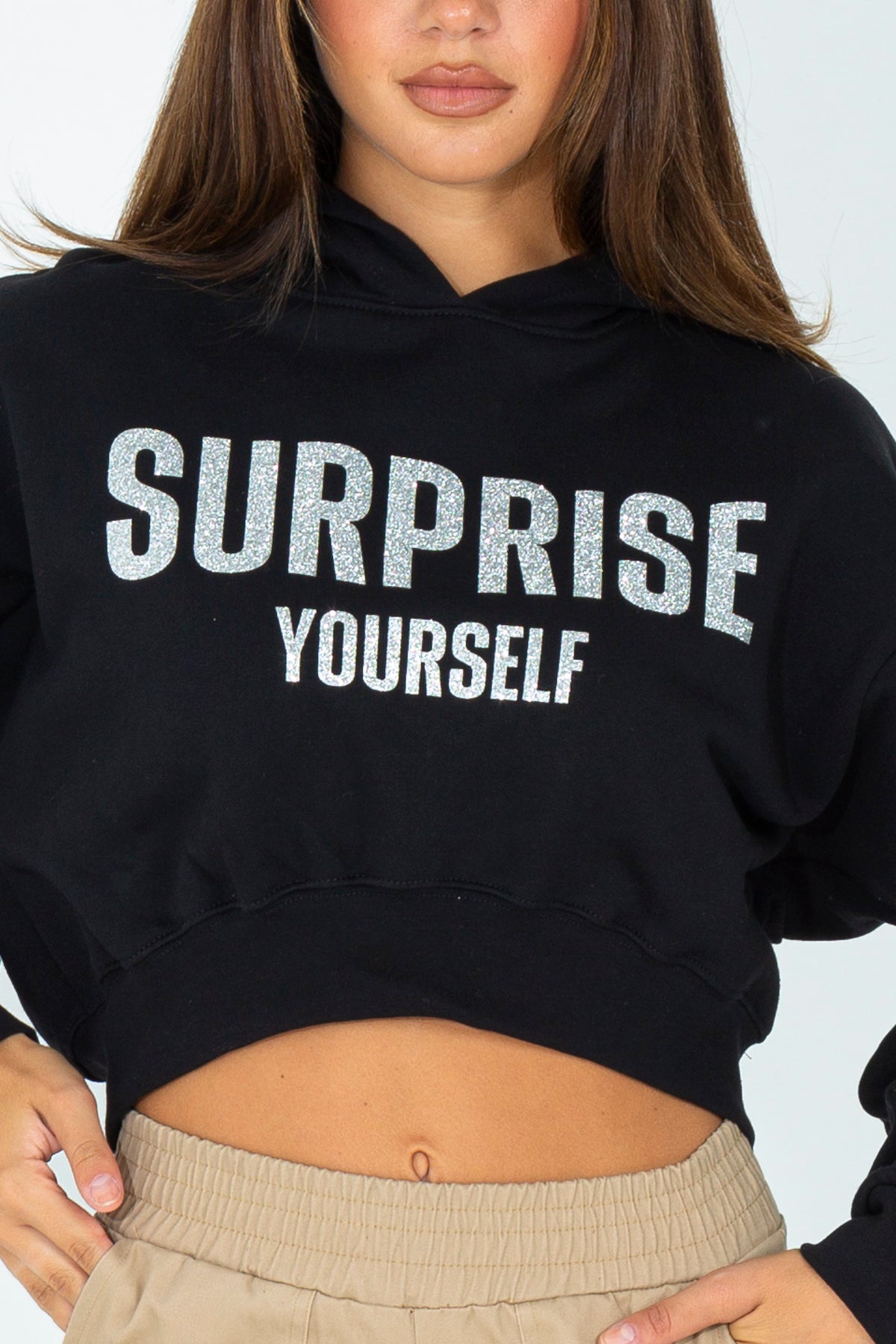 Crop sweatshirt with lettering