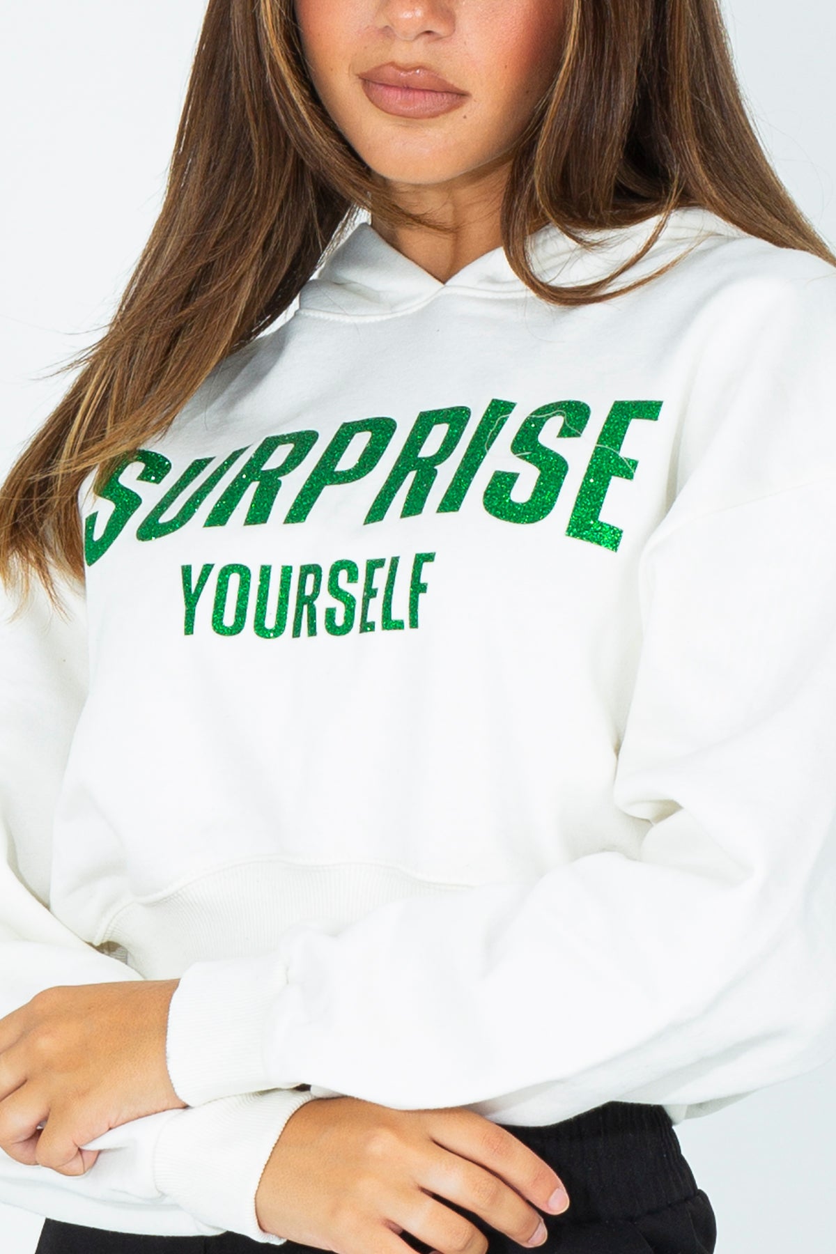 Crop sweatshirt with lettering