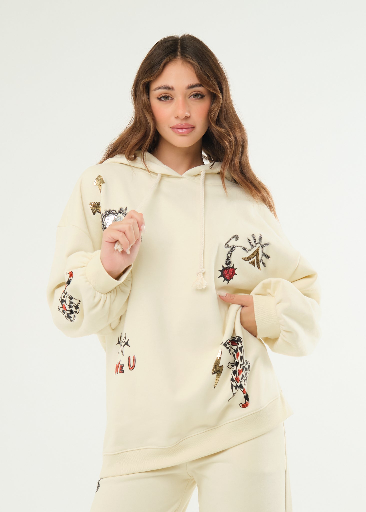 Felpa over con cappuccio